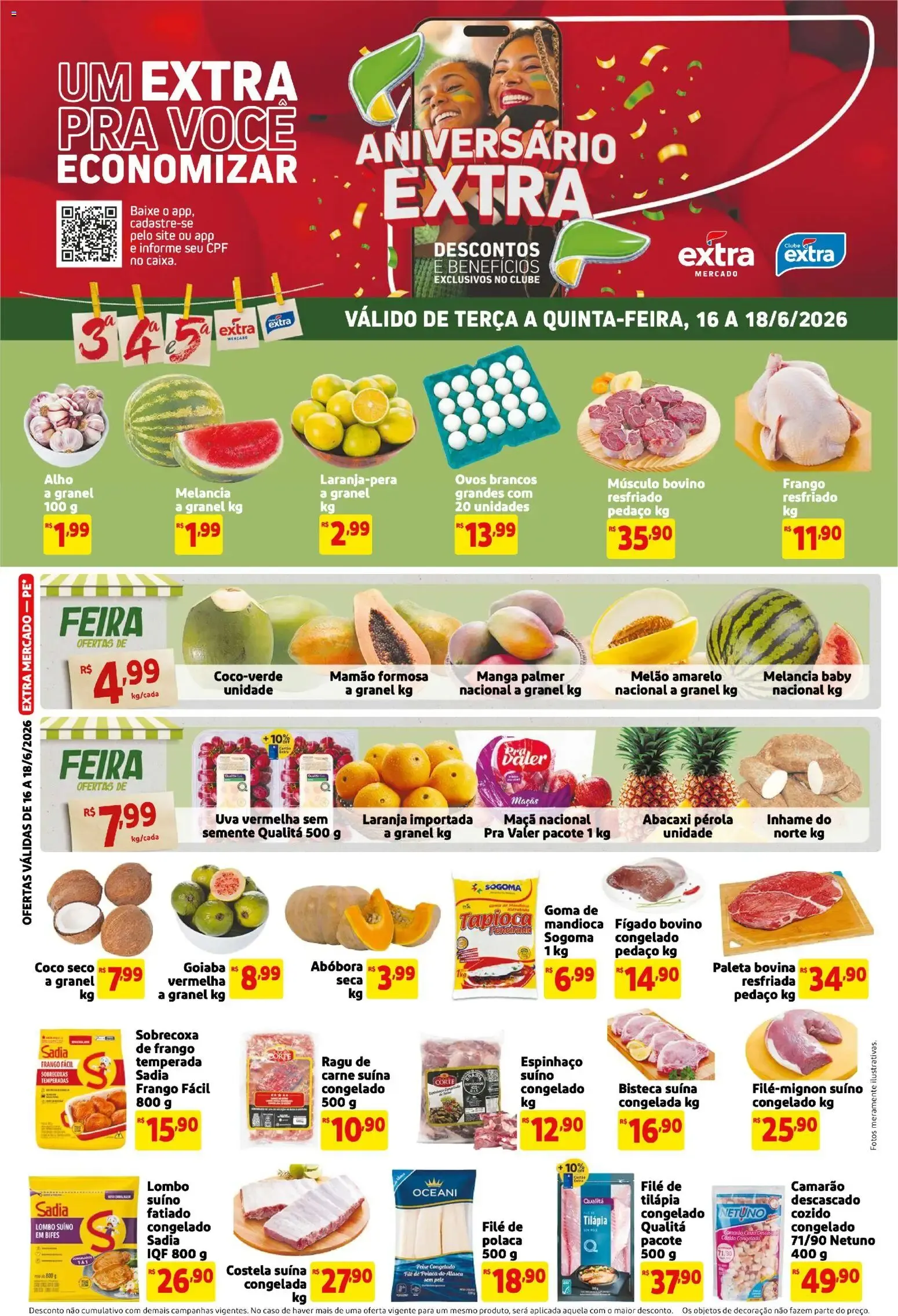 Encarte de Folheto Extra ofertas de Mercado Terça e Quinta de 16/06/2026 | Promoção 16 de junho até 18 de junho 2026 - Pagina 1