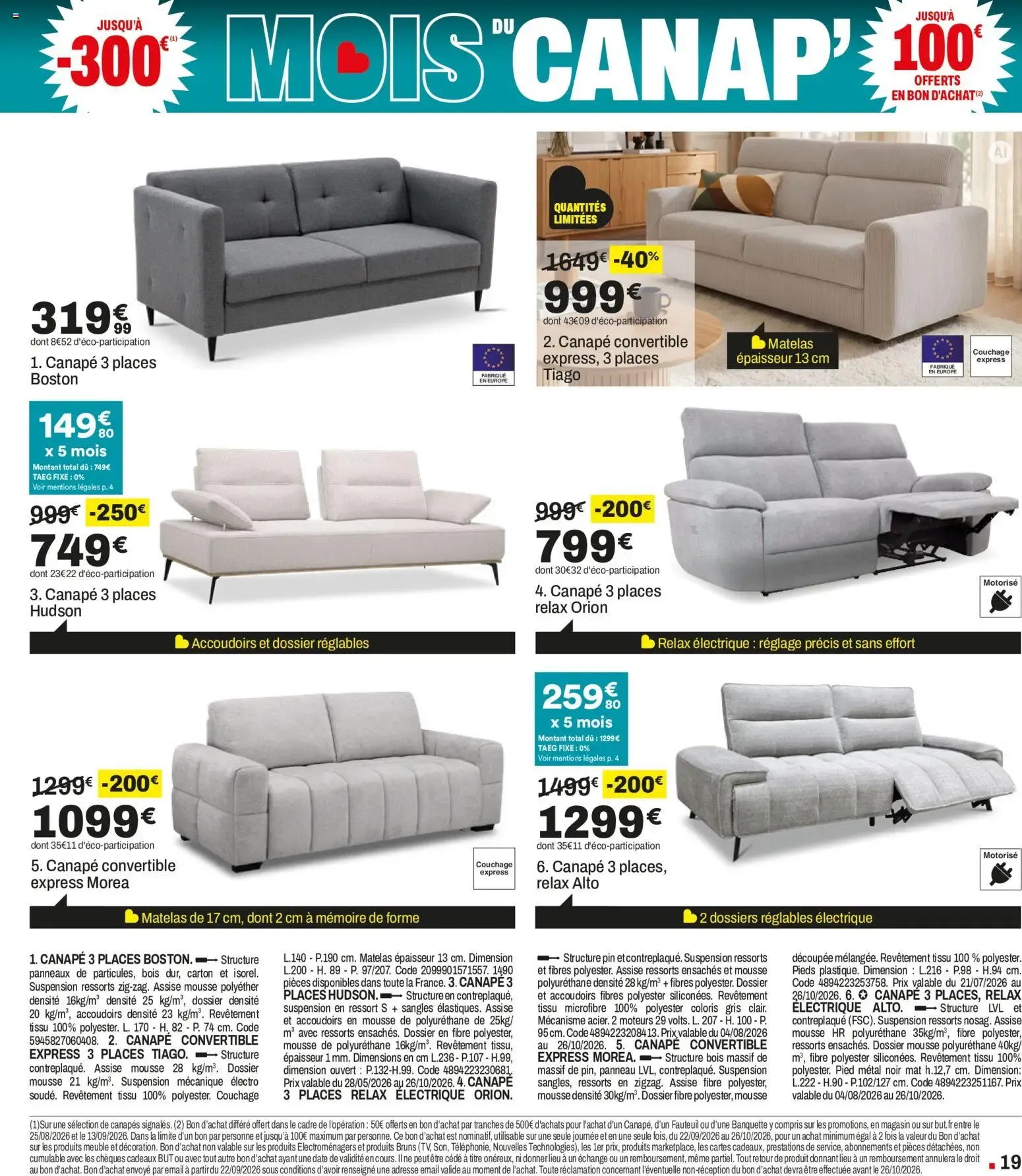 BUT Grand Destockage de Rentrée du 28 août au 21 septembre 2026 - Catalogue page 19