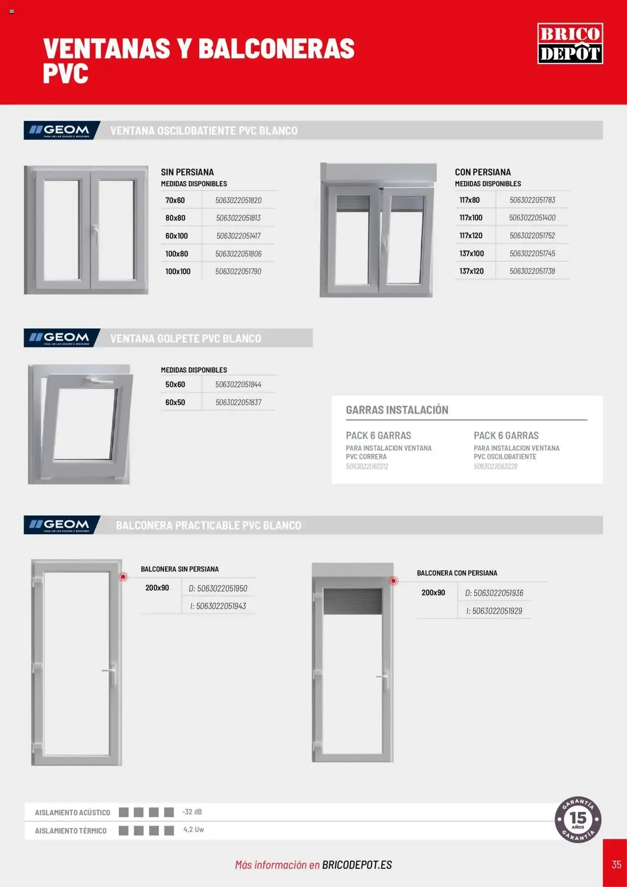 Catálogo de Brico Depôt Catálogo Puertas y Ventanas 2025 23 de julio al 30 de junio 2026 - Página 35
