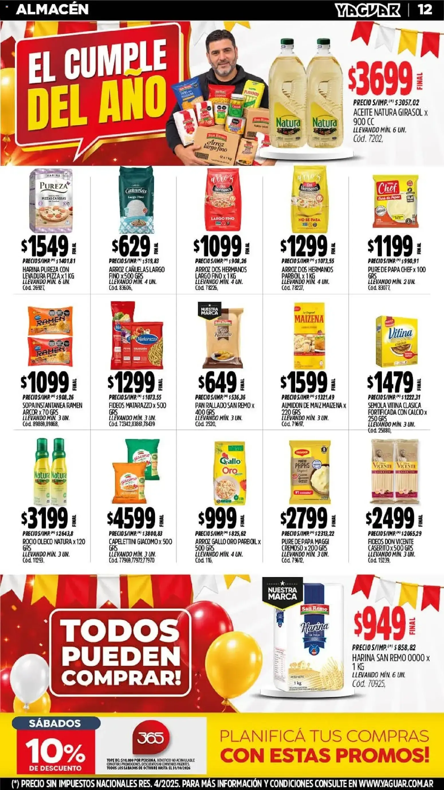 Ofertas de Mayorista Yaguar - El Cumple del Año 38 19 de octubre al 25 de octubre 2026 - Página 13 del catálogo
