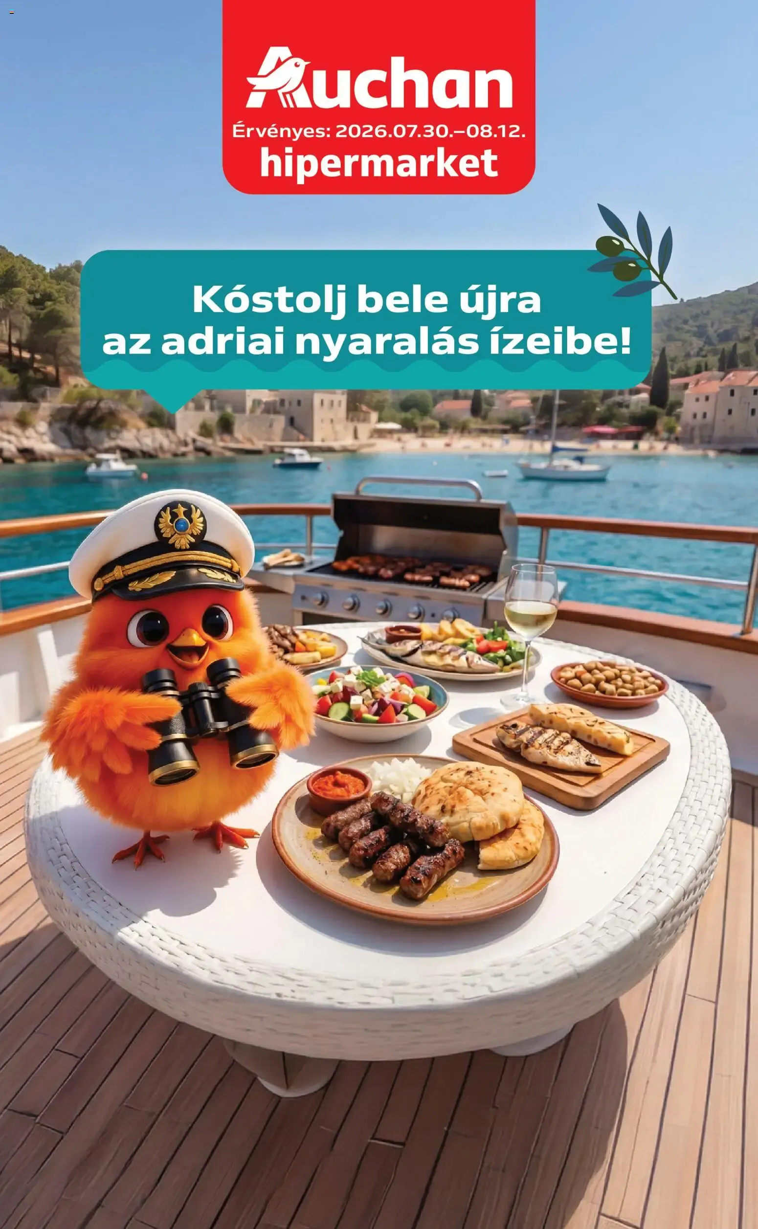 Katalógus Auchan hipermarket: Kóstolj bele újra az adriai nyaralás ízeibe! július 30.-tól augusztus 12.-ig 2026. - Oldal 1
