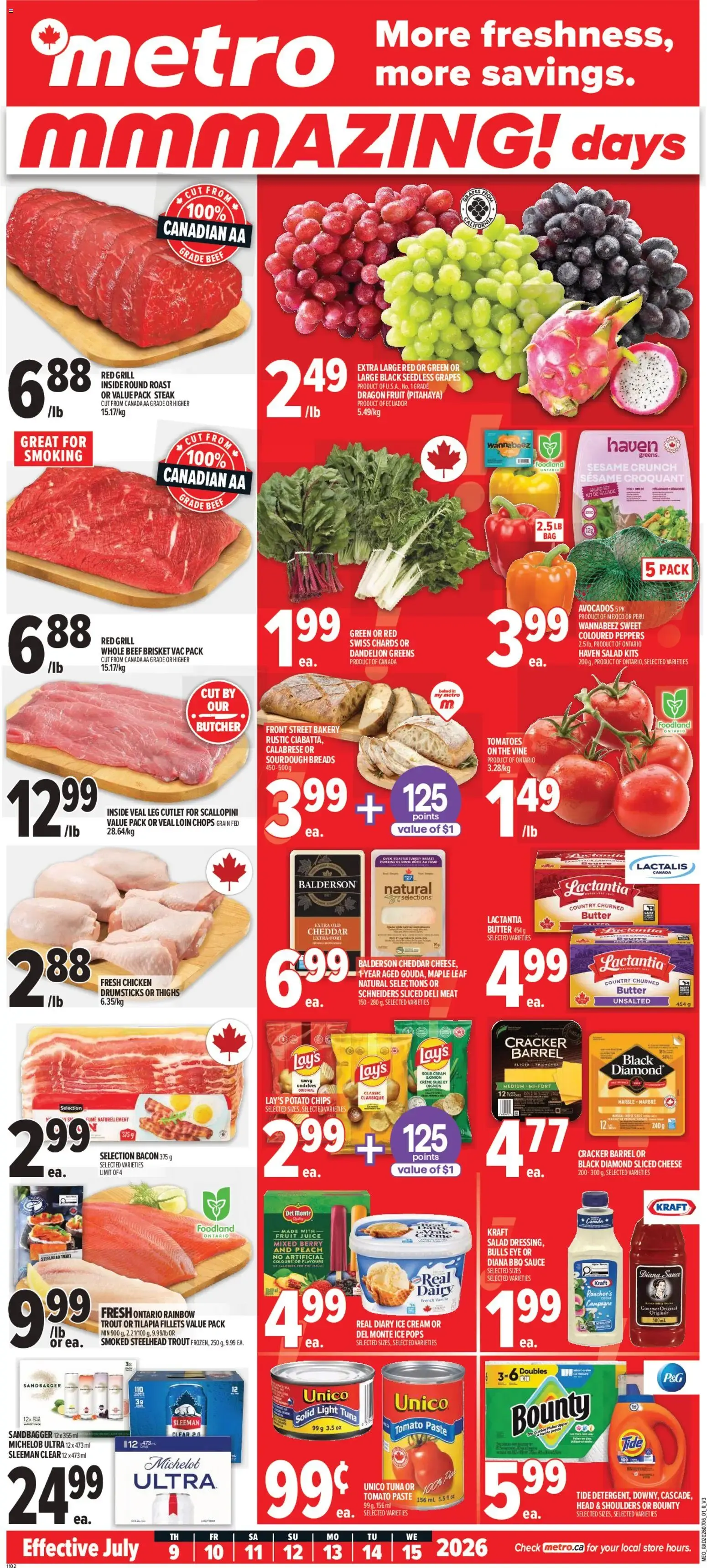 Metro weekly flyer - Montréal from Jul 9, 2026 > weekly specials & deals from July 9 to July 15 2026 - flyer page 1