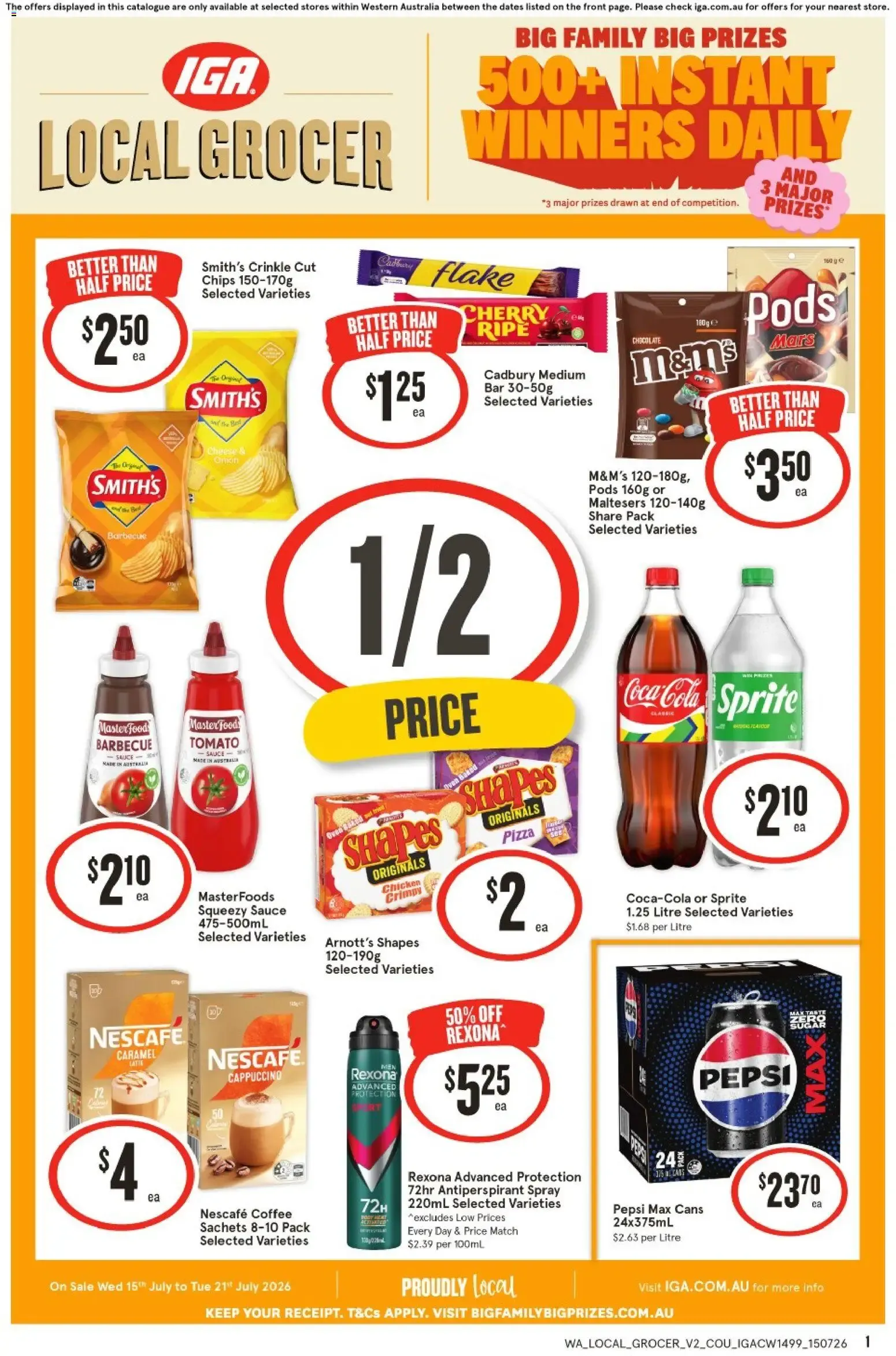 IGA Local Grocer - Big Family Big Prizes - Catalogue valid from 15 July to 21 July 2026 - page 1