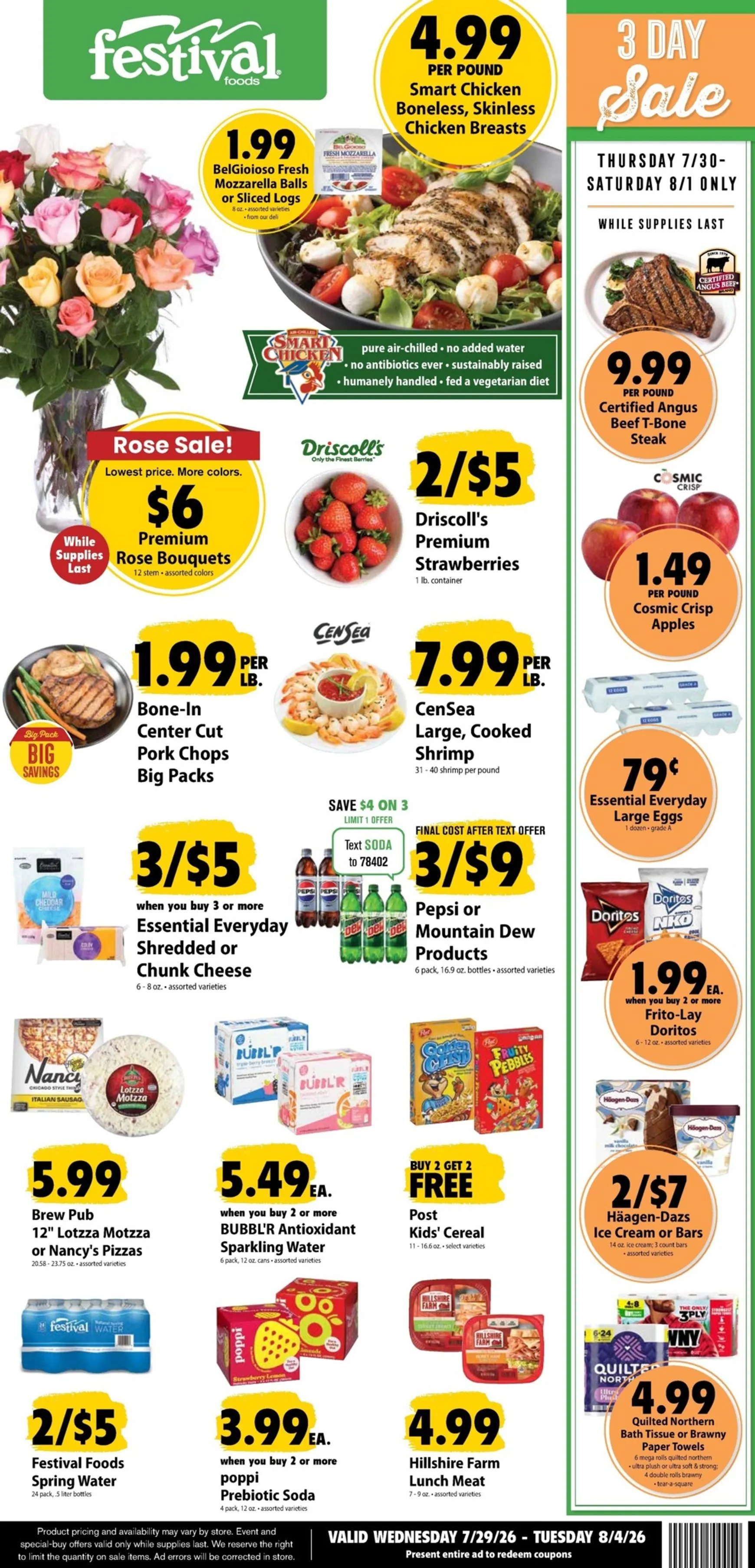 Weekly ad Current Fest Foods leaflet valid from Wednesday 07/29/2026 to Tuesday 08/04/2026 from July 29 to August 4 2026 - Page 1