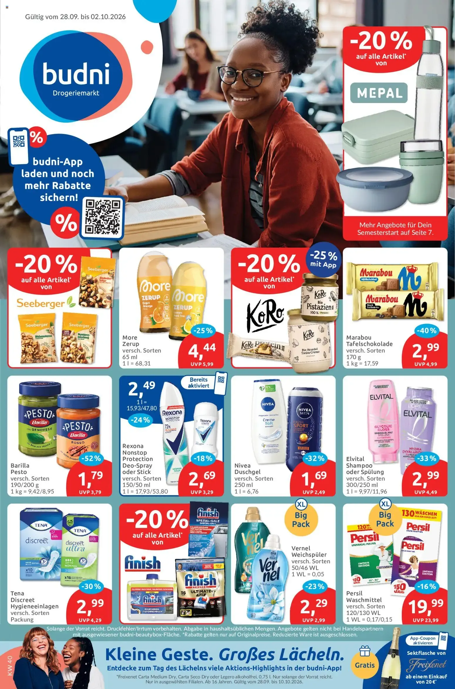Budni Drogeriemarkt von 28. September bis 2. Oktober 2026 - Prospekt seite 1