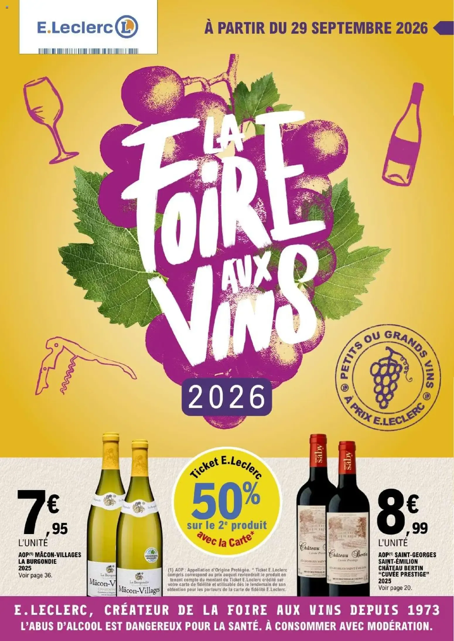 E.Leclerc La Foire aux Vins 2026 du 29 septembre au 10 octobre 2026 - Catalogue page 1