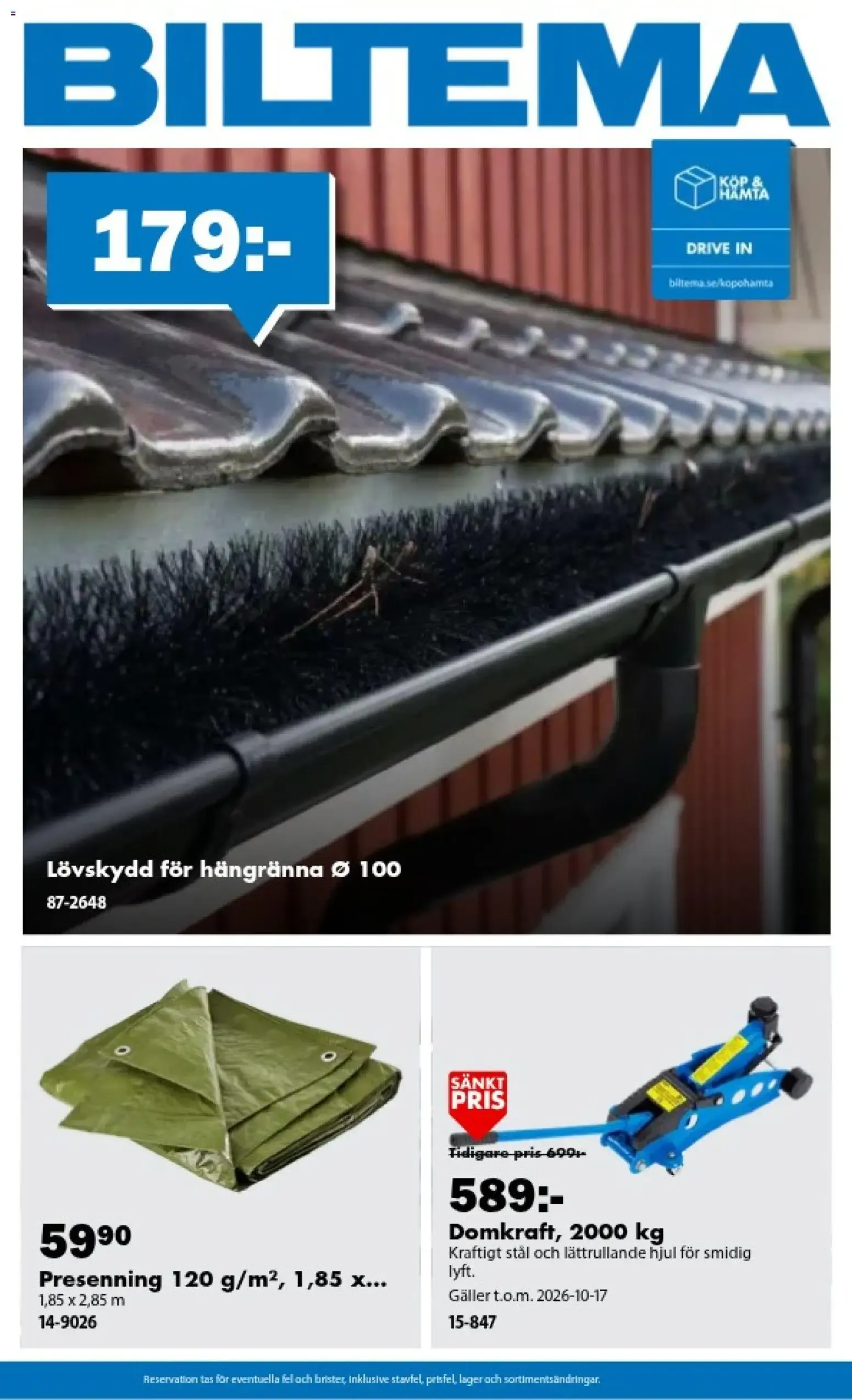 Biltema från 25 september till 22 oktober 2026 - Reklamblad sidor 1