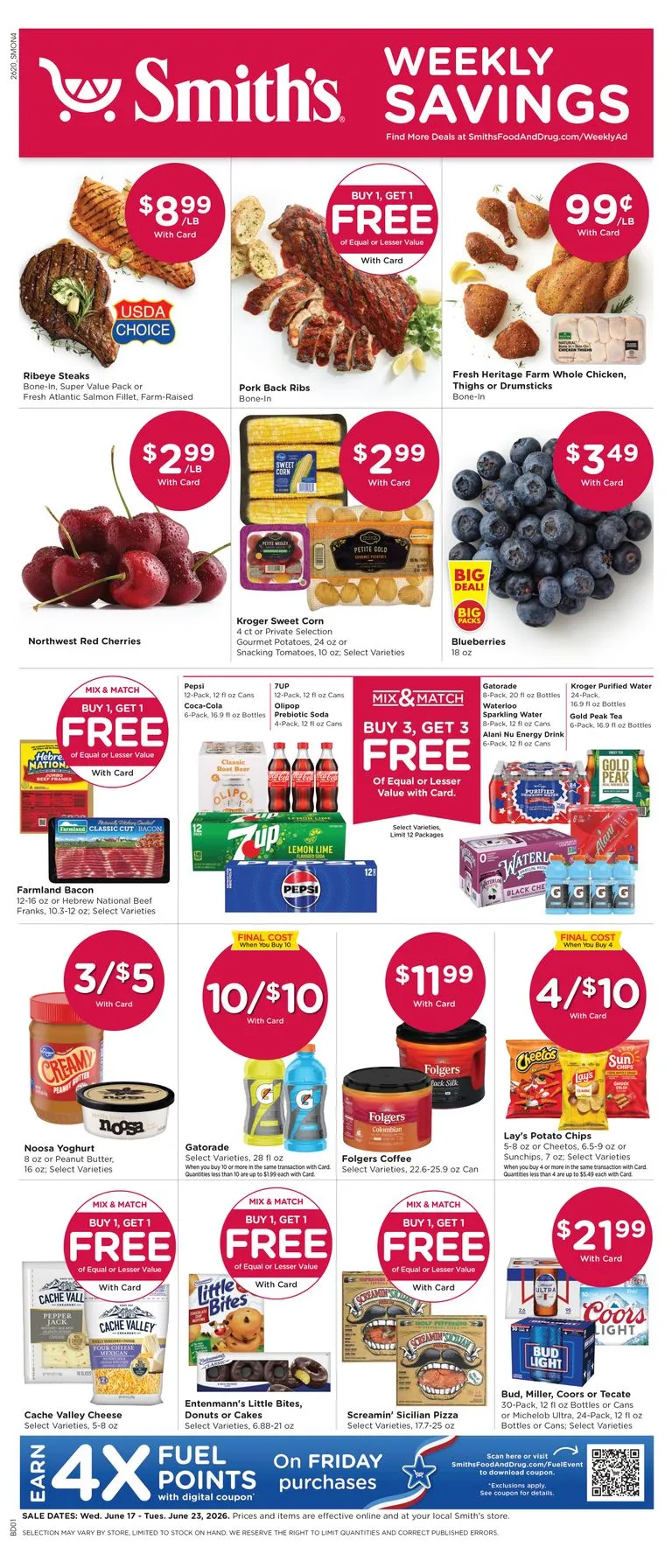 Weekly ad Current Smith's leaflet valid from Wednesday 06/17/2026 to Tuesday 06/23/2026 from June 17 to June 23 2026 - Page 1