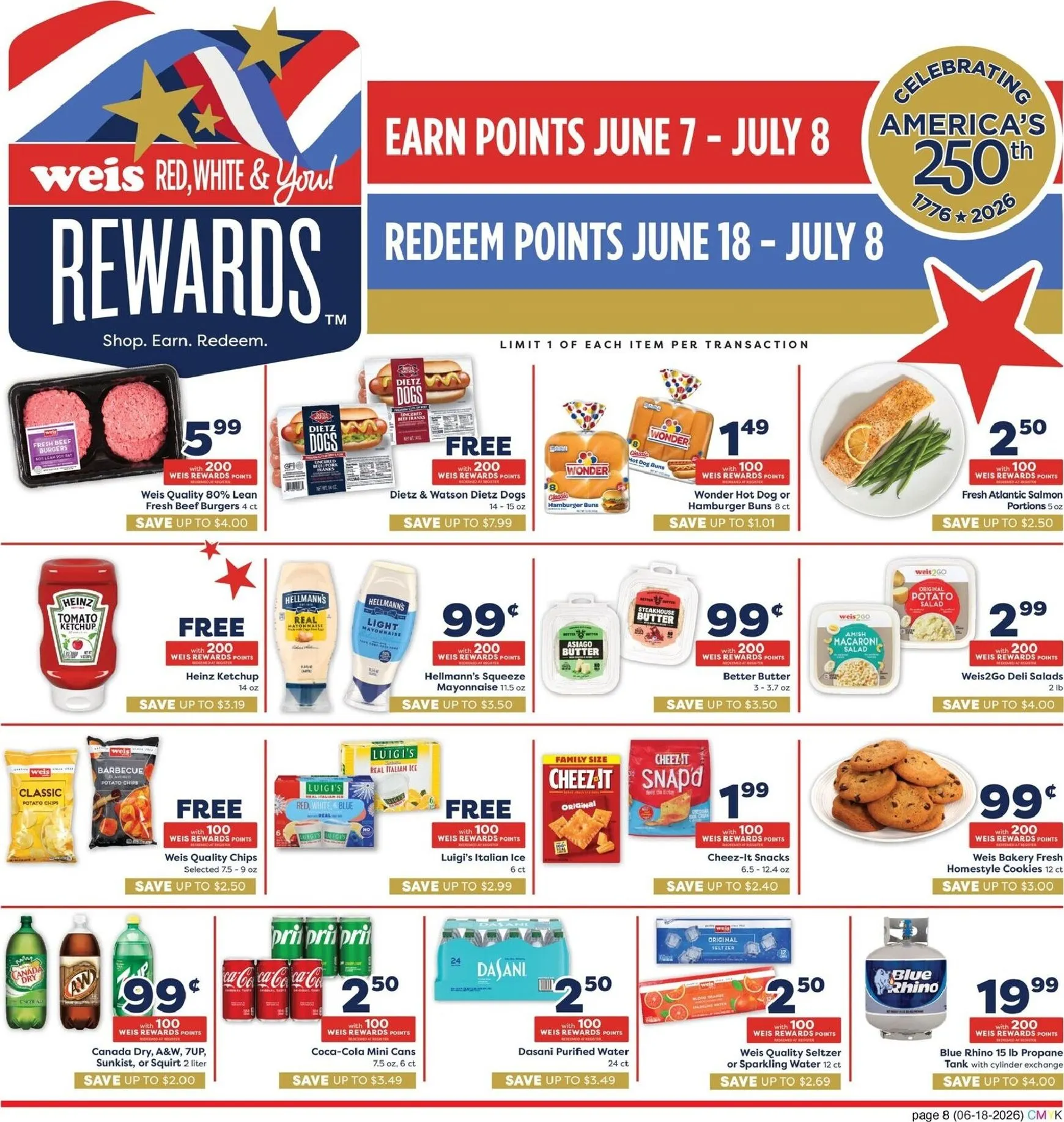 Weekly ad Current Weis Markets - Extended Savings leaflet valid from Thursday 06/18/2026 to Wednesday 07/15/2026 from June 18 to July 15 2026 - Page 8