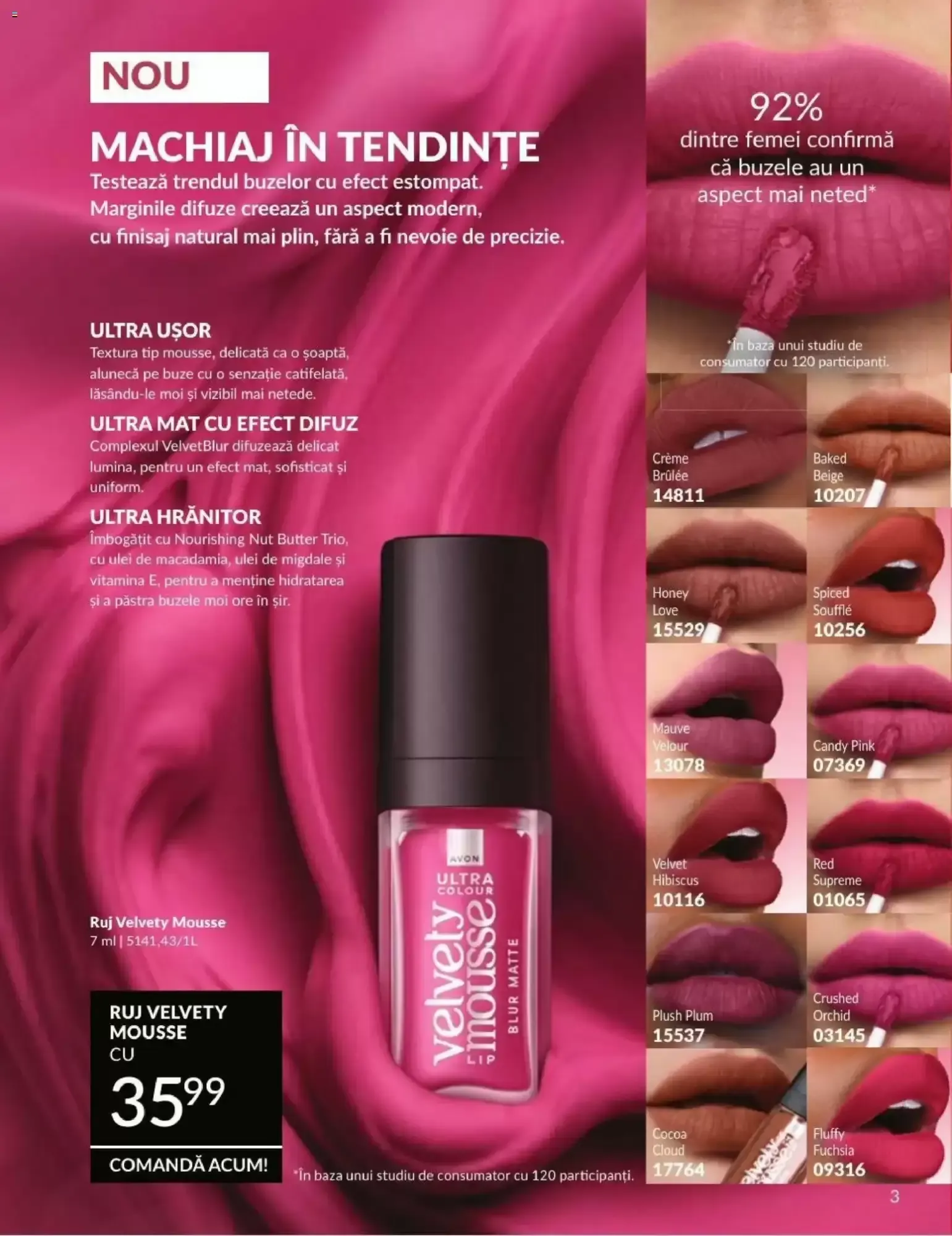 Catalog Avon | Campania 08/2026: Ruj Velvety Mousse de la 1 august până la 31 august 2026 - Revista Pagina 3