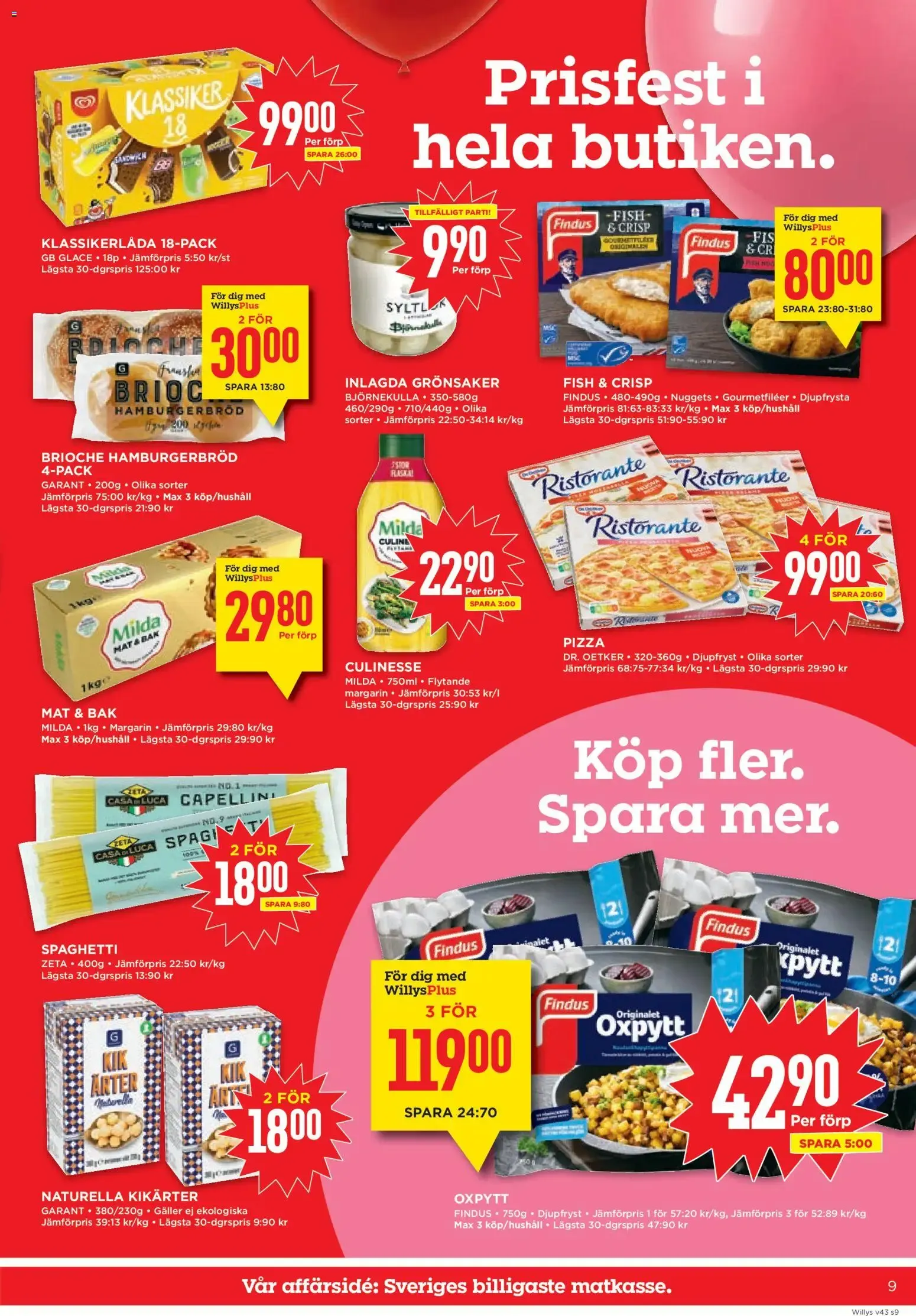 Willys erbjudanden från 19/10/2026 - 25/10/2026 > Reklamblad nuvarande rabatter från 19 oktober till 25 oktober 2026 - Reklamblad sidor 9