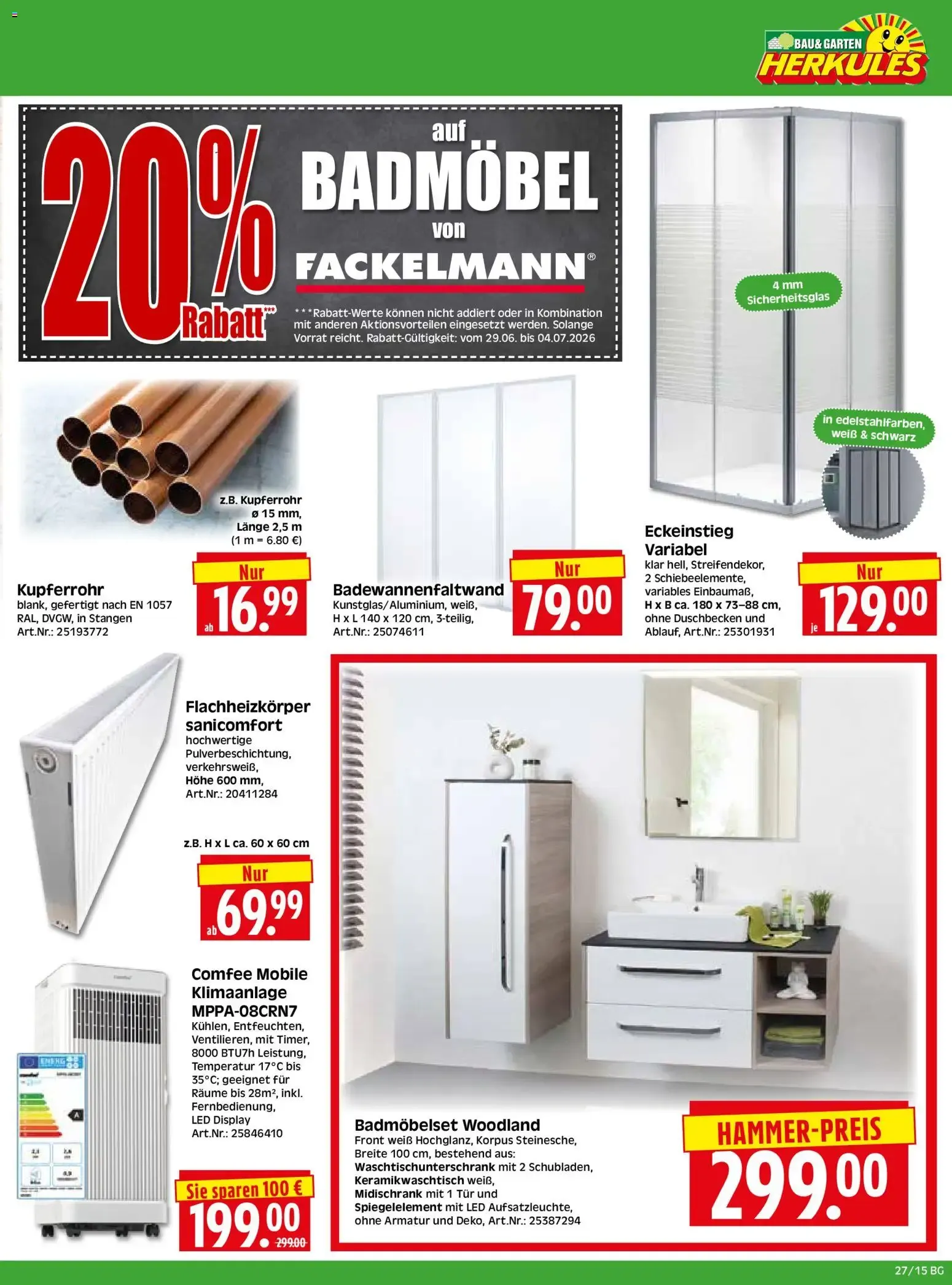 HERKULES Bau & Garten (ab 29.06.2026) zum Blättern von 29. Juni bis 4. Juli 2026 - Prospekt seite 15