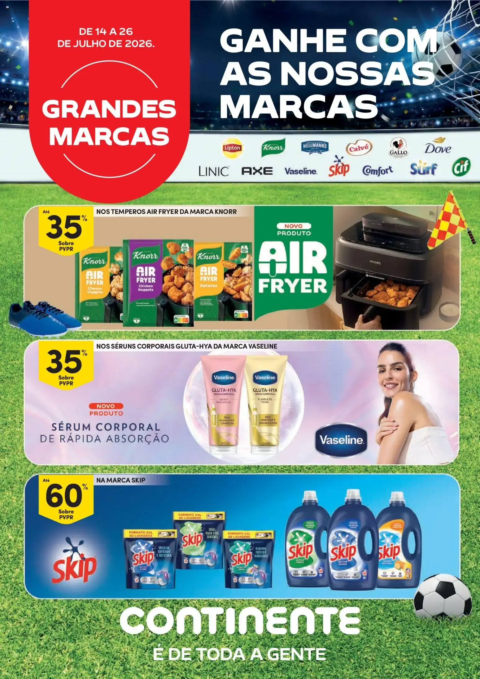 Folheto Continente Grandes Marcas » de 14/07/2026 - 26/07/2026 de 14 de julho até 26 de julho 2026 - Pagina 1