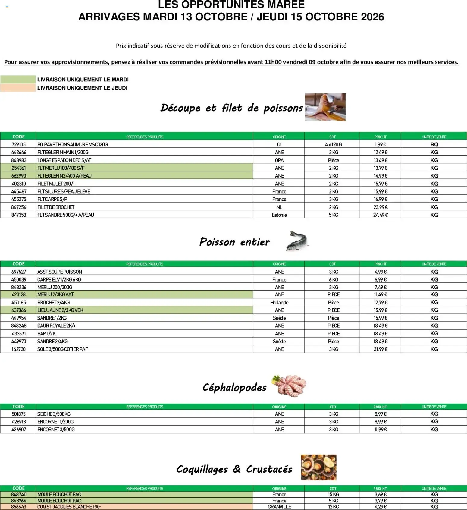 Promocash Opportunités Marée à partir du 13/10/2026 - promo en ligne