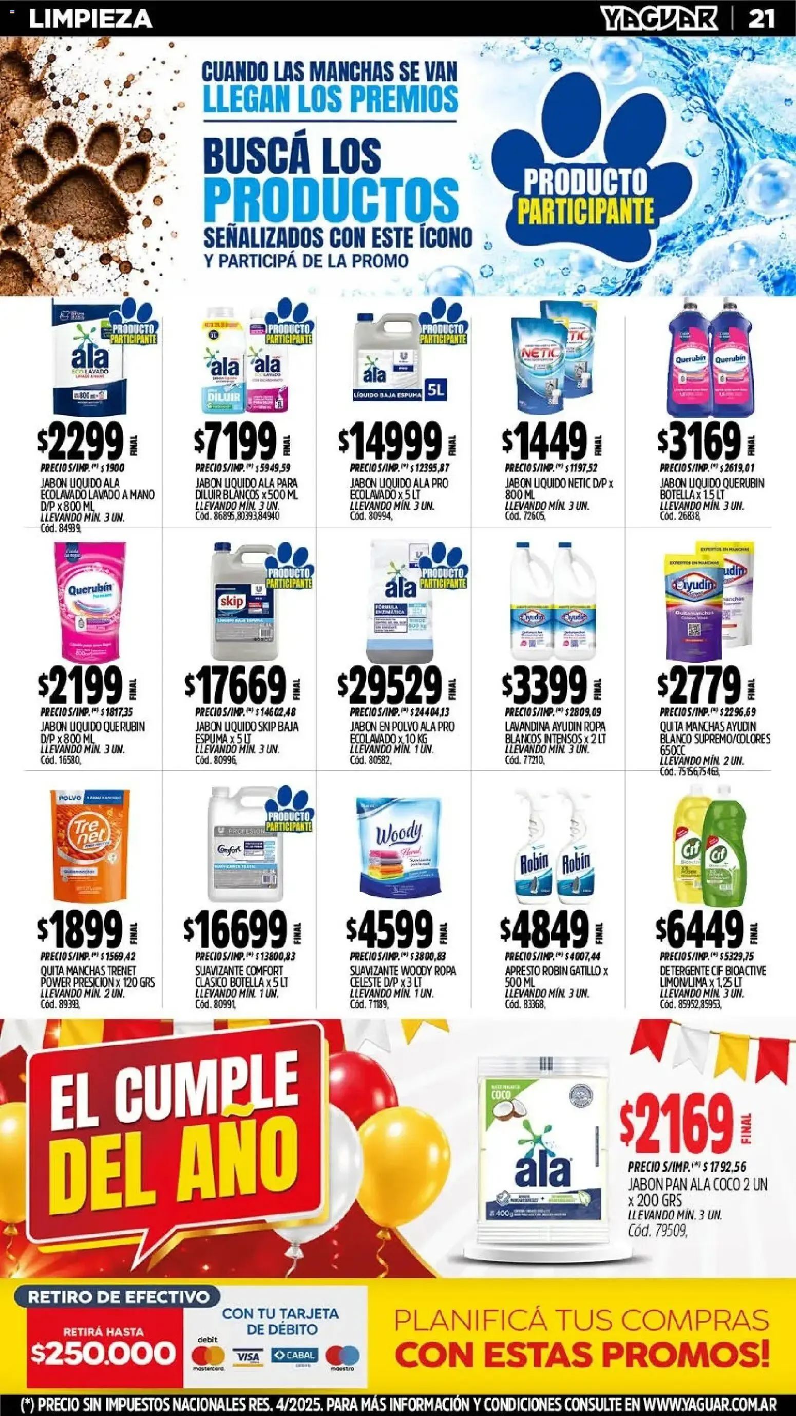 Ofertas de Mayorista Yaguar - El Cumple del Año 38 5 de octubre al 11 de octubre 2026 - Página 20 del catálogo