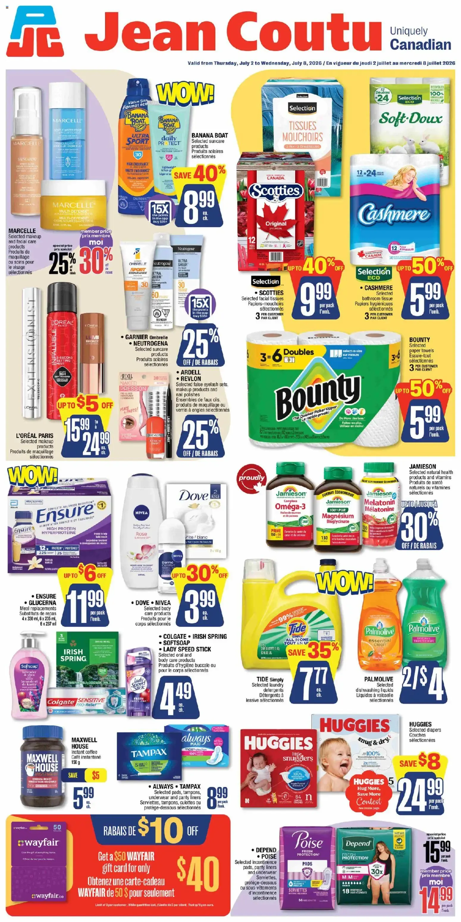 Jean Coutu weekly flyer from Jul 2, 2026 > weekly specials & deals from July 2 to July 8 2026 - flyer page 1