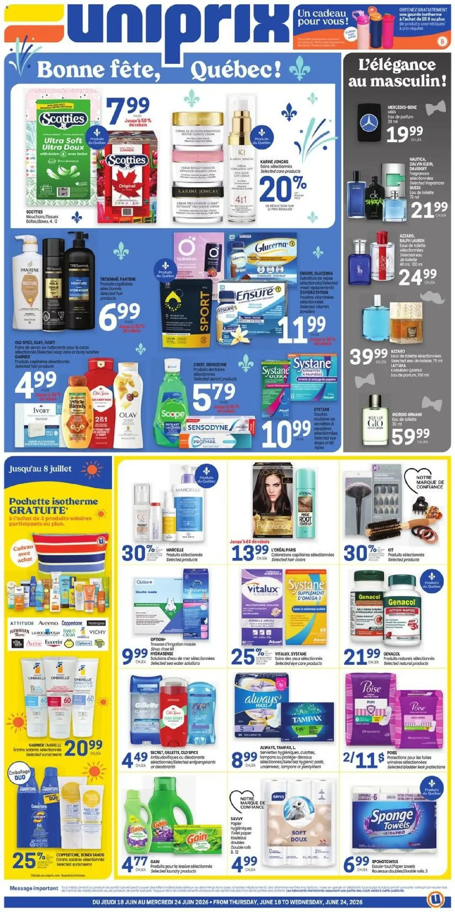 Uniprix weekly flyer / circulaire from Jun 18, 2026 > weekly specials & deals from June 18 to June 24 2026 - flyer page 1