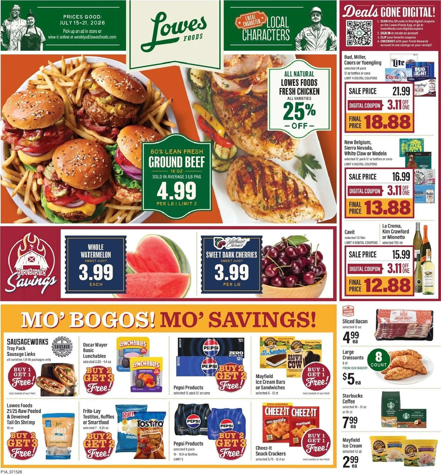 Current Lowes Foods leaflet valid from Wednesday 07/15/2026 to Tuesday 07/21/2026