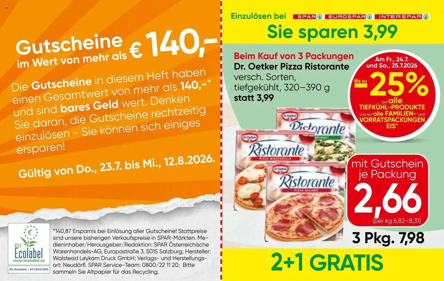 SPAR-Gutscheinheft von 23. Juli bis 12. August 2026 - Flugblätt seite  2