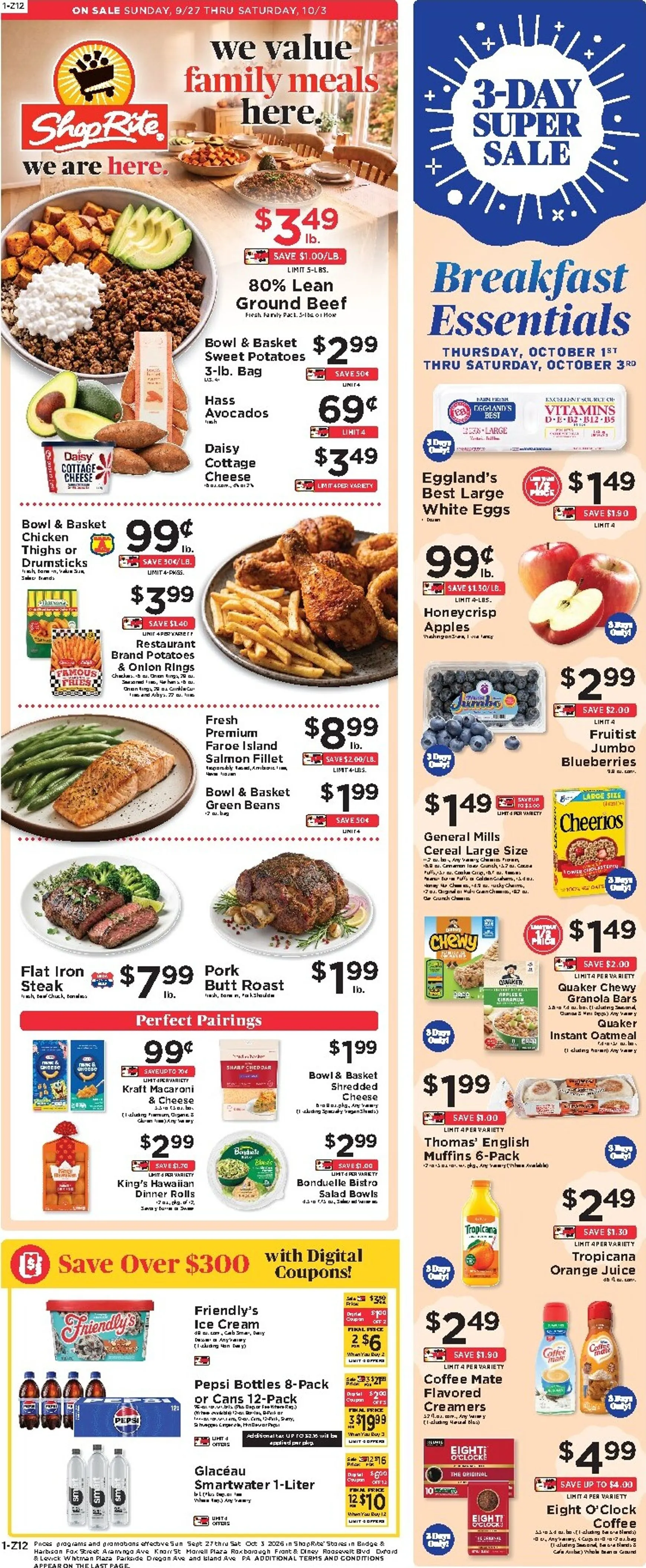 Weekly ad Current ShopRite leaflet valid from Sunday 09/27/2026 to Saturday 10/03/2026 from September 27 to October 3 2026 - Page 1