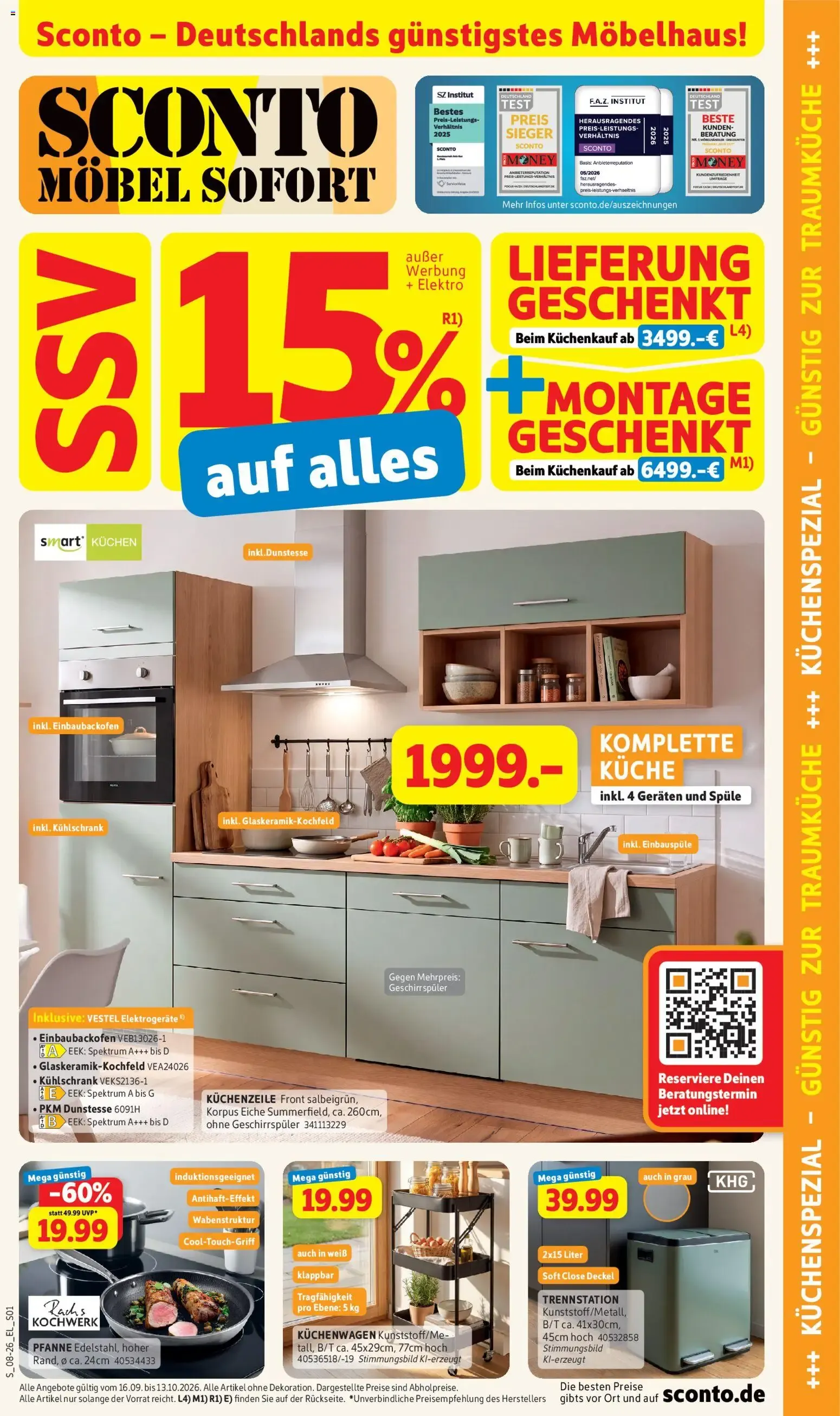 Sconto Küchenspezial (ab 16.09.2026) zum Blättern von 16. September bis 13. Oktober 2026 - Prospekt seite 1