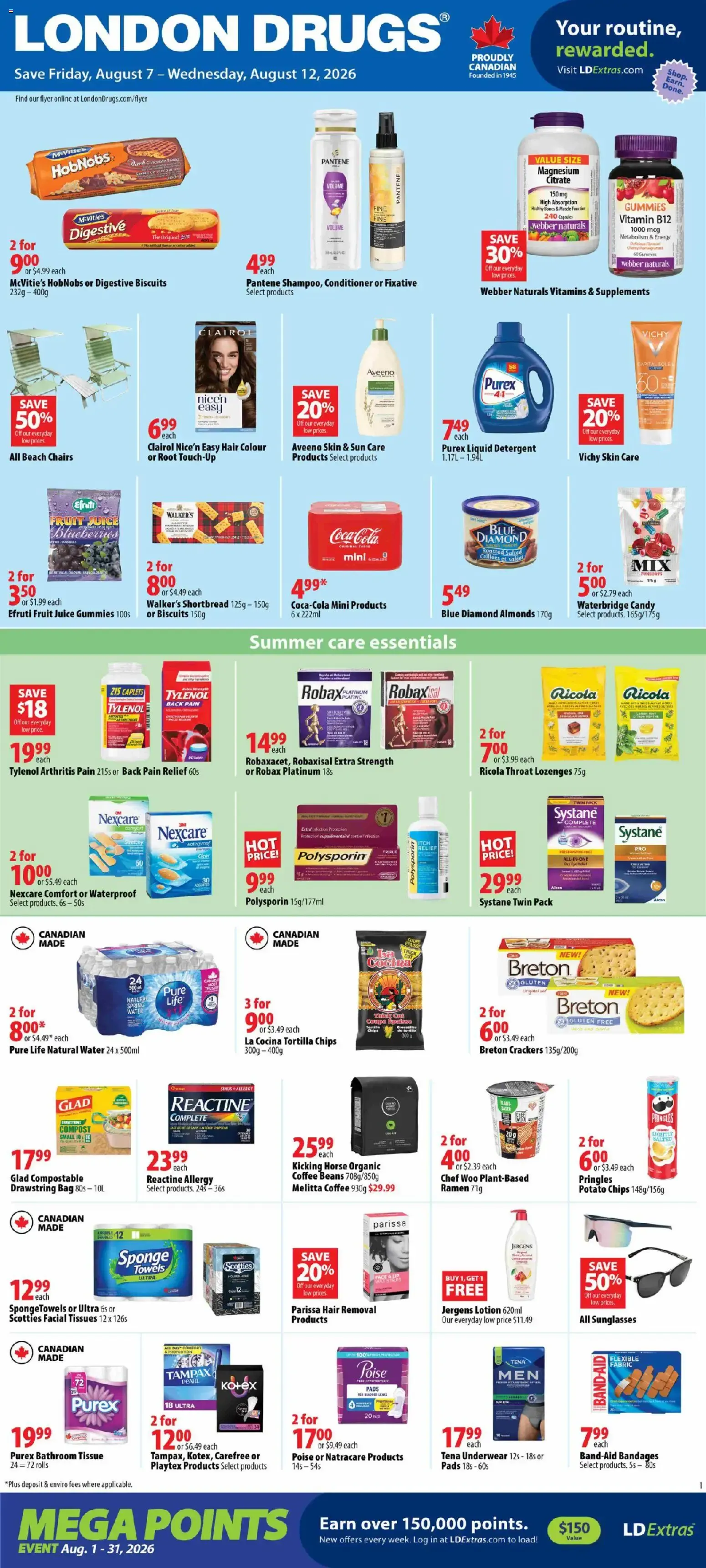 London Drugs weekly flyer / circulaire from August 7 to August 12 2026 - flyer page 1