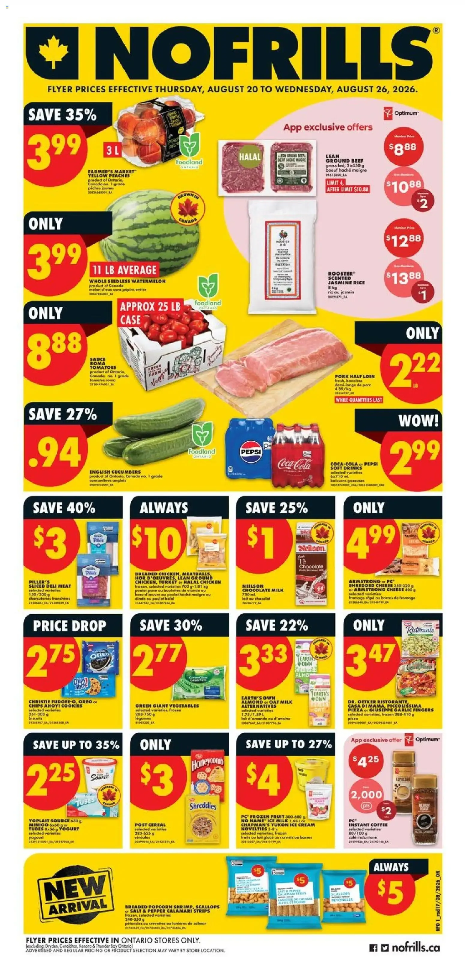 No Frills weekly flyer - ON from Aug 20, 2026 > weekly specials & deals from August 20 to August 26 2026 - flyer page 1