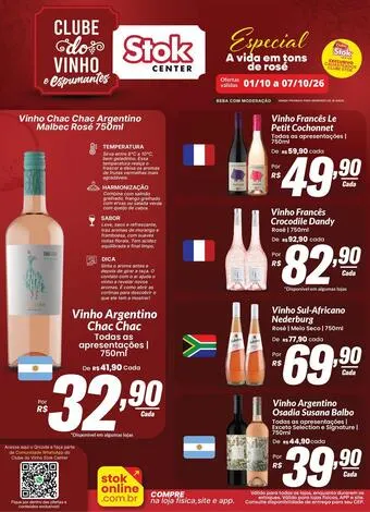 Encarte de Stok Center - Clube do Vinho e Espumantes - Especial A vida em tons de rosé 1 de outubro até 7 de outubro 2026 - Pagina 1