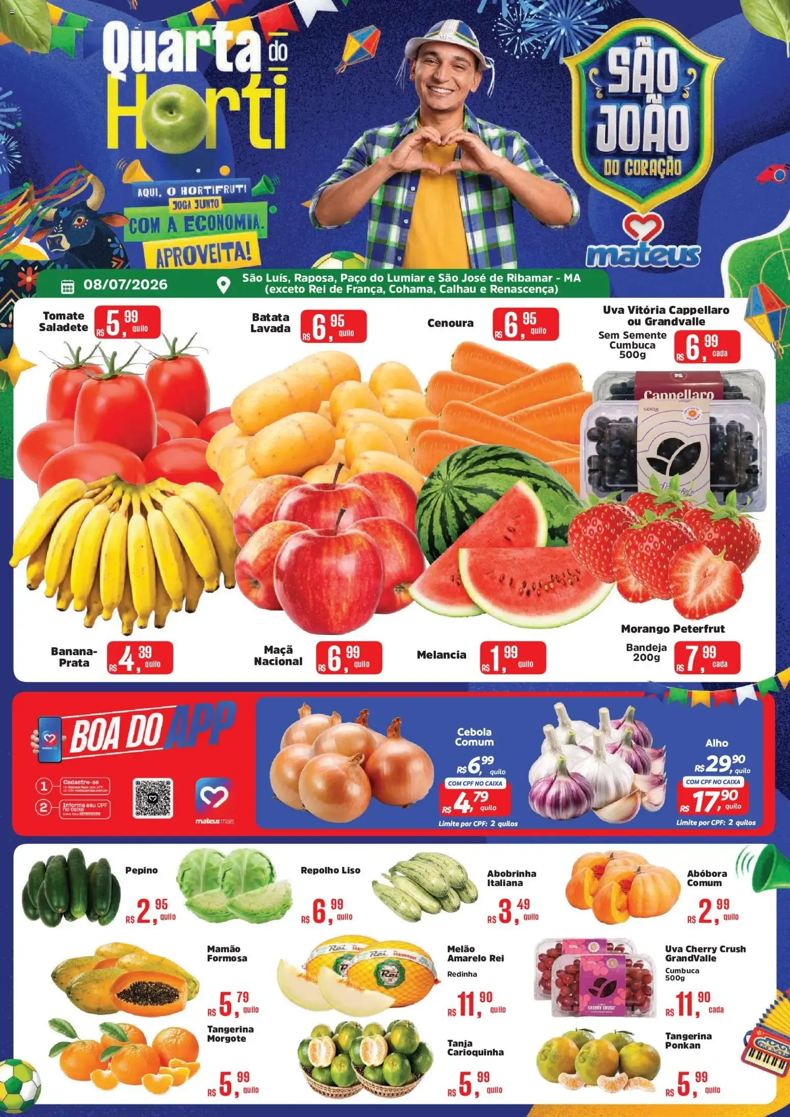 Encarte de Mateus ofertas Quarta do horti de 08/07/2026 | Promoções Online 8 de julho até 8 de julho 2026 - Pagina 1