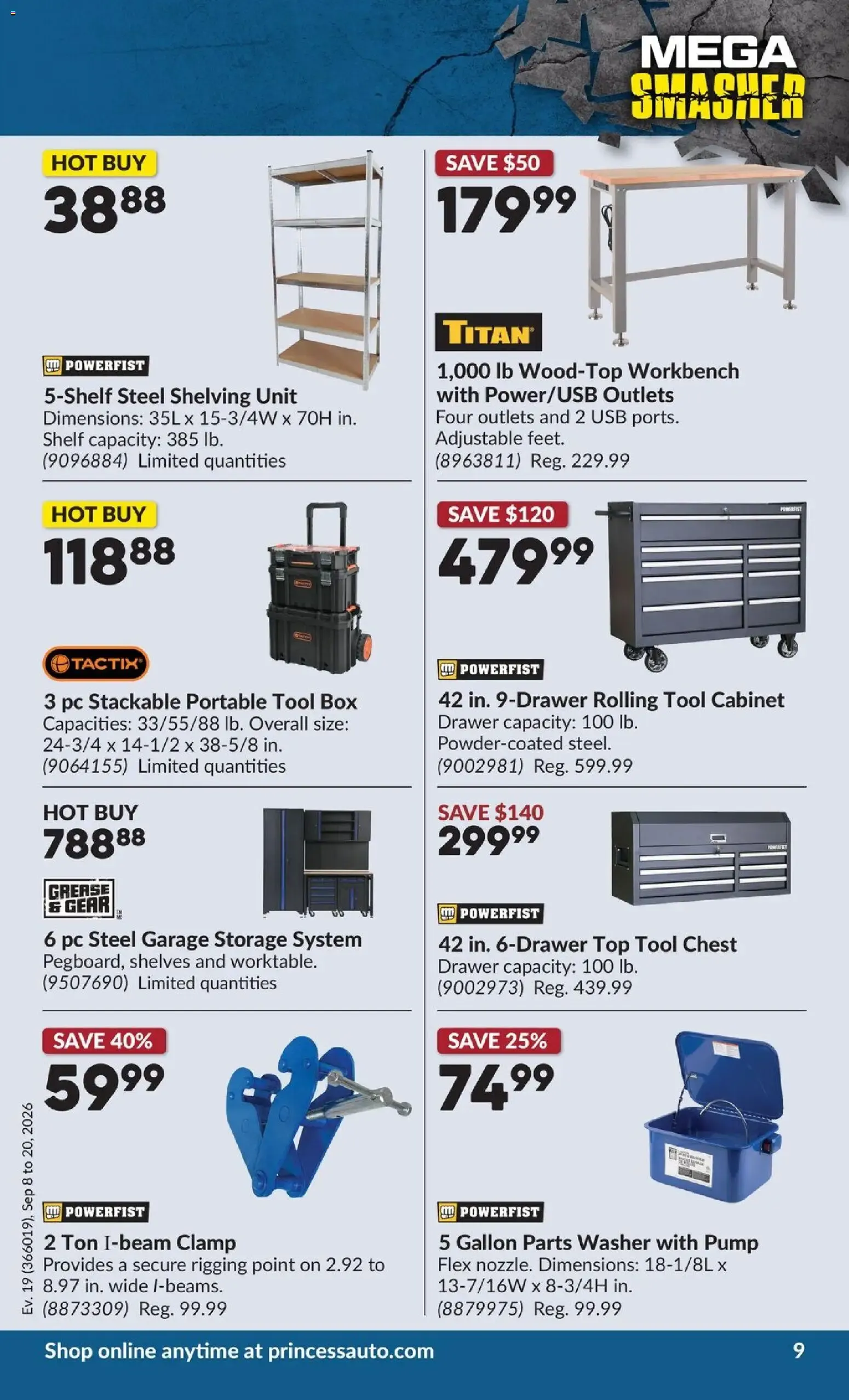 Princess Auto - Mega Smasher 2 Week Sale from September 8 to September 20 2026 - flyer page 12