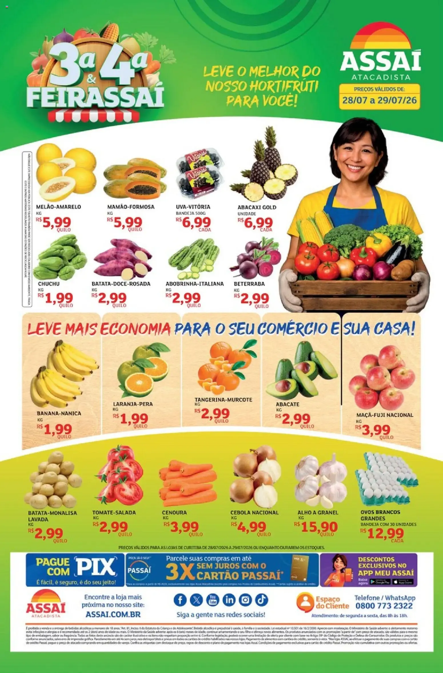 Encarte de 3ª & 4ª Feirassai - Hortifruti Assaí Atacadista 28 de julho até 29 de julho 2026 - Pagina 1