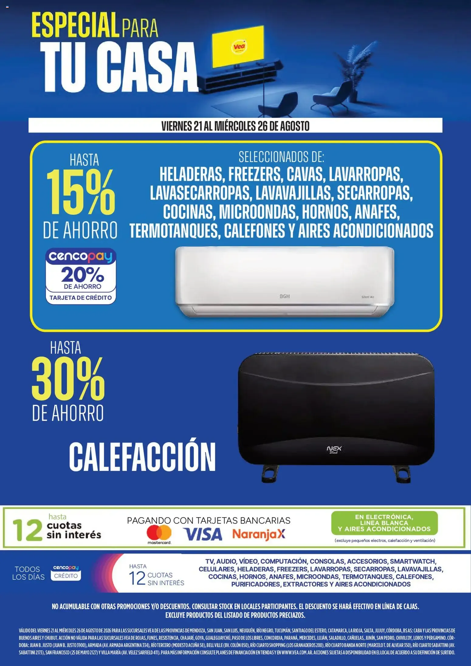 Ofertas de Vea - Especial para tu casa del 21/08/2026 - 26/08/2026 21 de agosto al 26 de agosto 2026 - Página 1 del catálogo