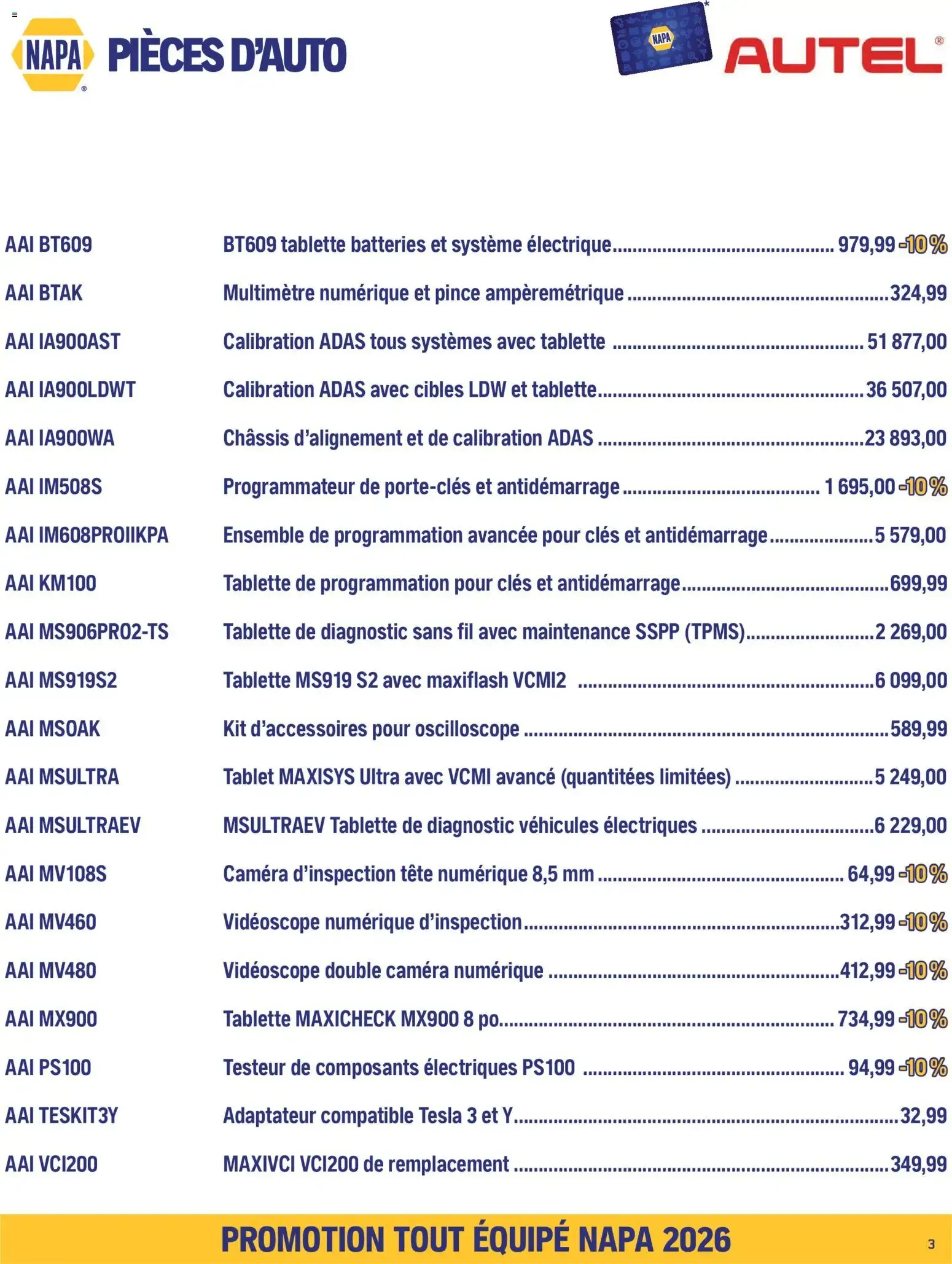 NAPA Auto Parts circulaire - TOUT ÉQUIPÉ septembre-octobre 2026 from Sep 1, 2026 > weekly specials & deals from September 1 to October 31 2026 - flyer page 5
