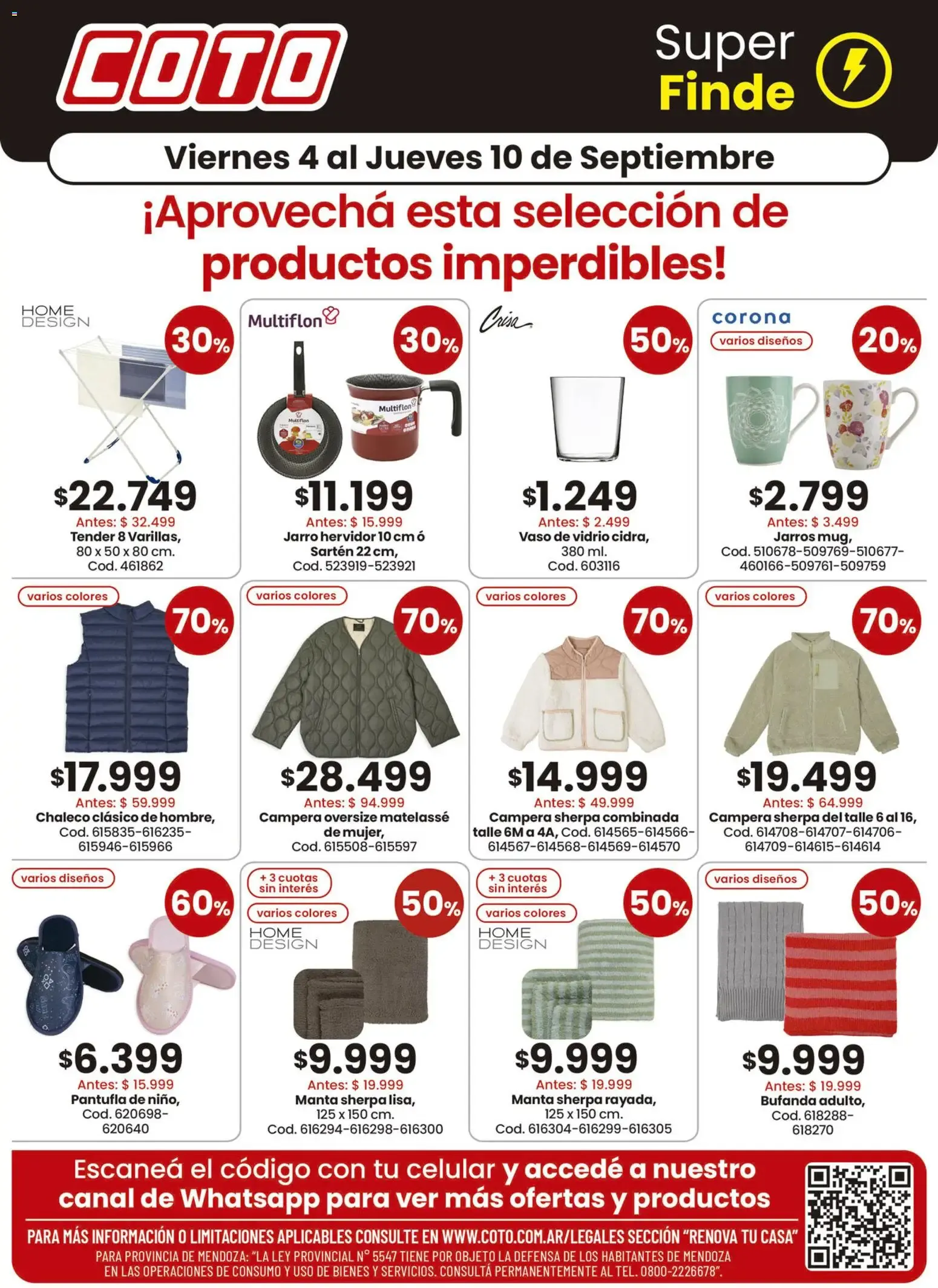 Ofertas de Coto Super Finde ¡Aprovechá esta selección de productos imperdibles! 4 de septiembre al 10 de septiembre 2026 - Página 1 del catálogo
