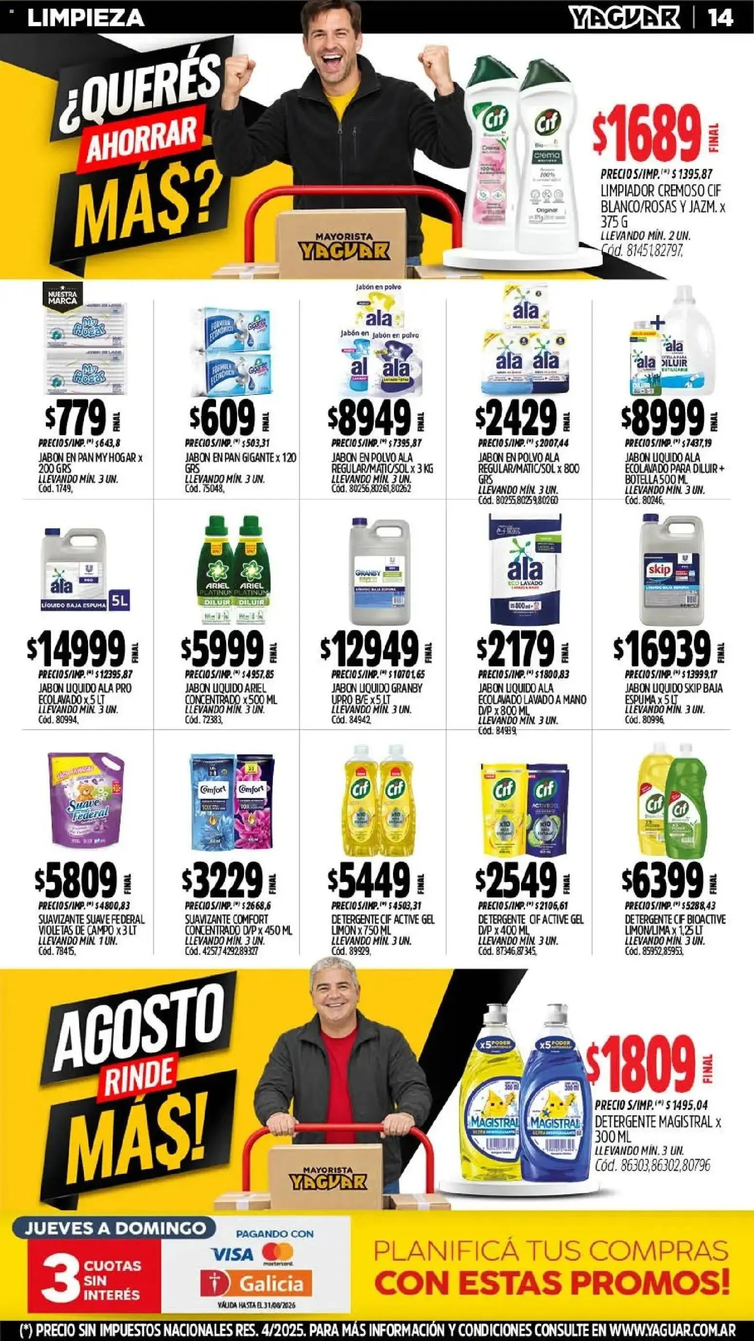 Ofertas de Mayorista Yaguar Agosto Rinde Más! 24 de agosto al 30 de agosto 2026 - Página 14 del catálogo