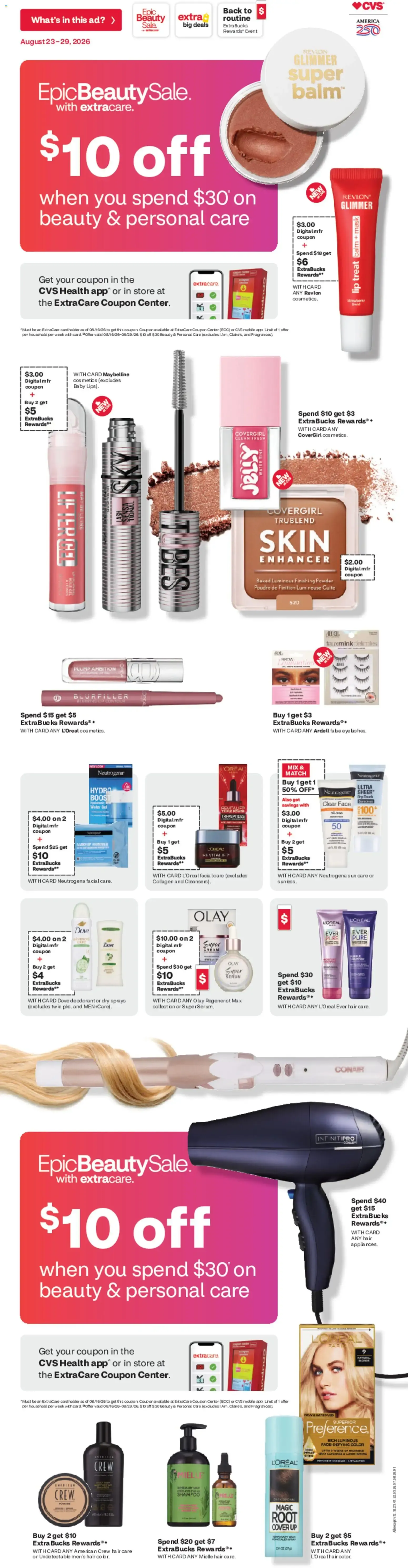 Weekly ad CVS Weekly Ad from 08/23/2026 - Flyer, Circular this week from August 23 to August 29 2026 - Page 1