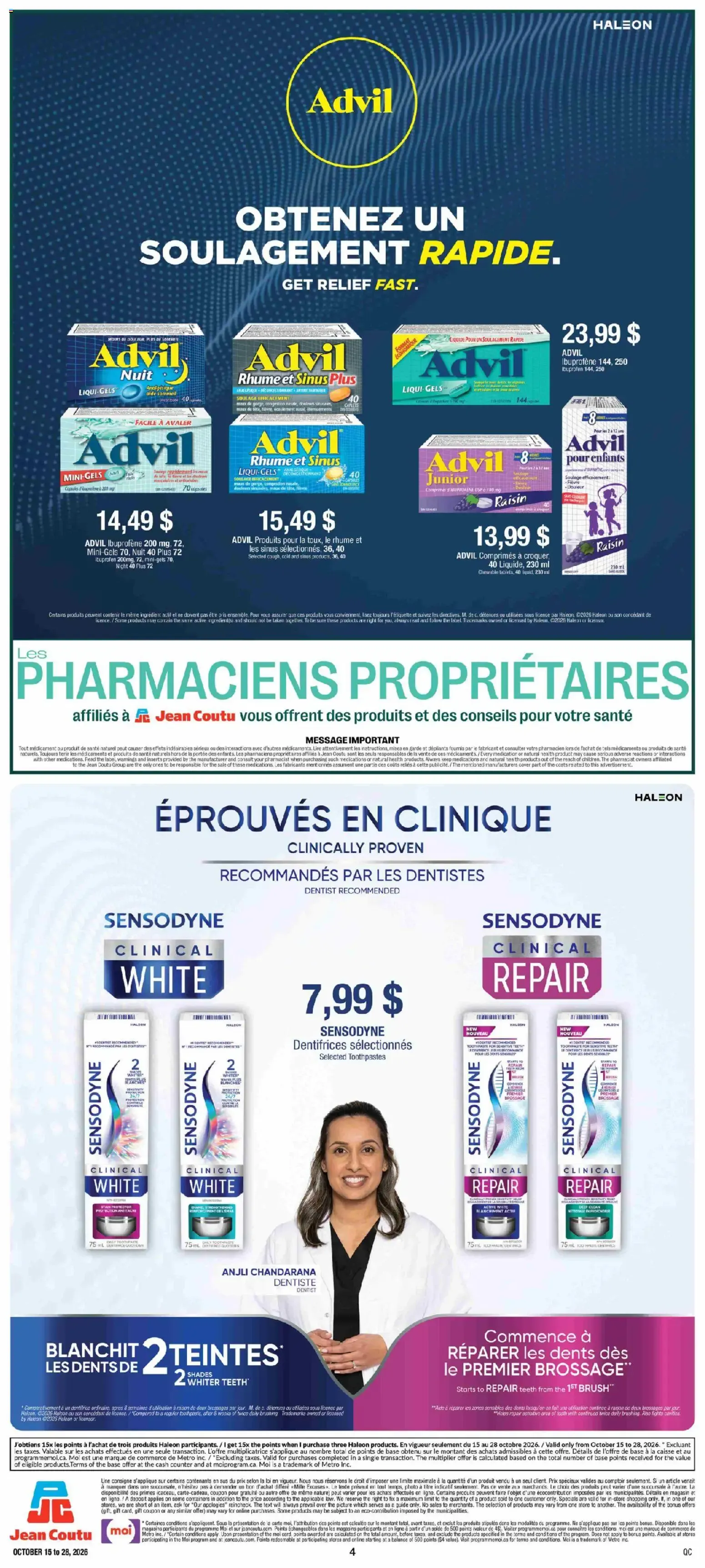 Jean Coutu circulaire - Encart Haleon from Oct 15, 2026 > weekly specials & deals from October 15 to October 28 2026 - flyer page 4