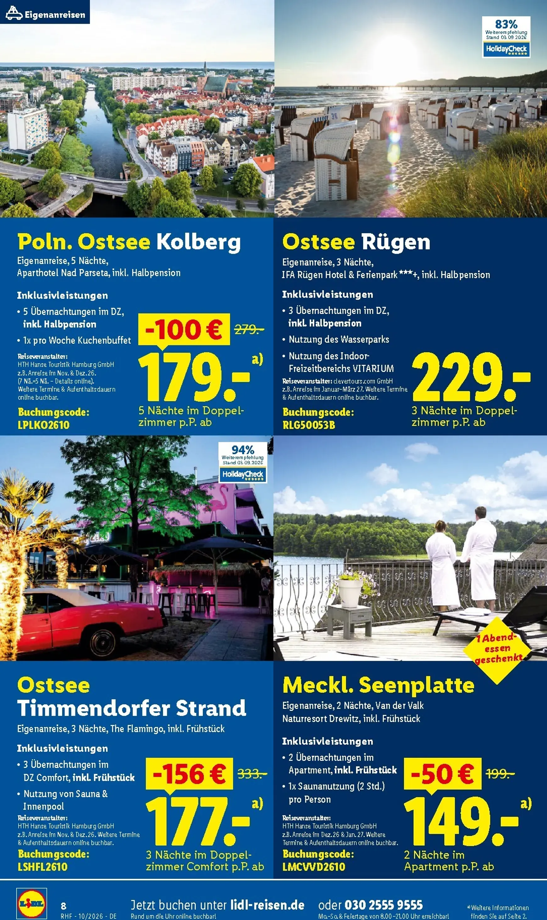 Lidl - Reise-Highlights Prospekt – von Mittwoch 30.09.2026 bis Samstag 31.10.2026 von 30. September bis 31. Oktober 2026 - Prospekt seite 8