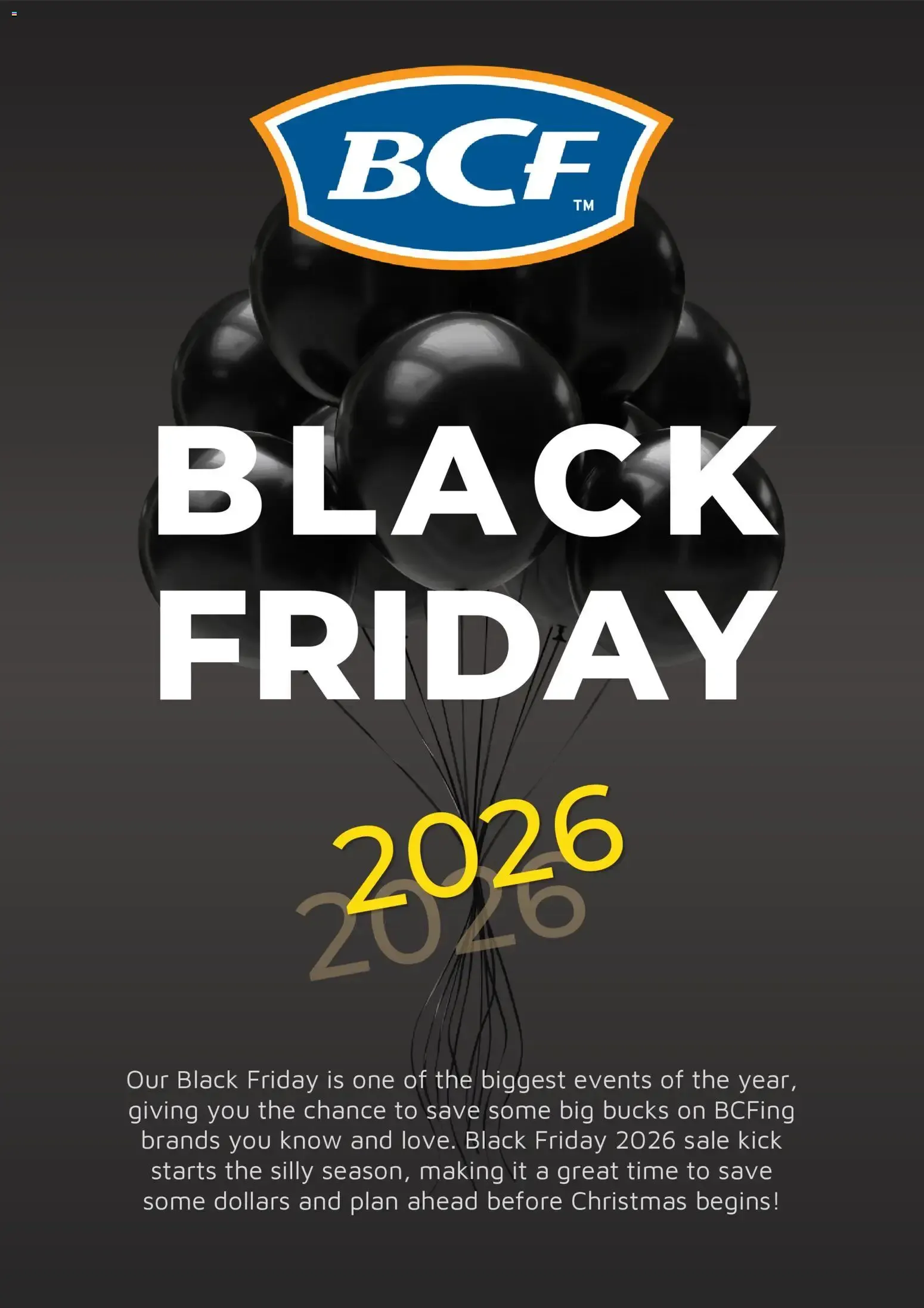 BCF Black Friday 2026 - Catalogue valid from 19 October to 27 November 2026 - page 1