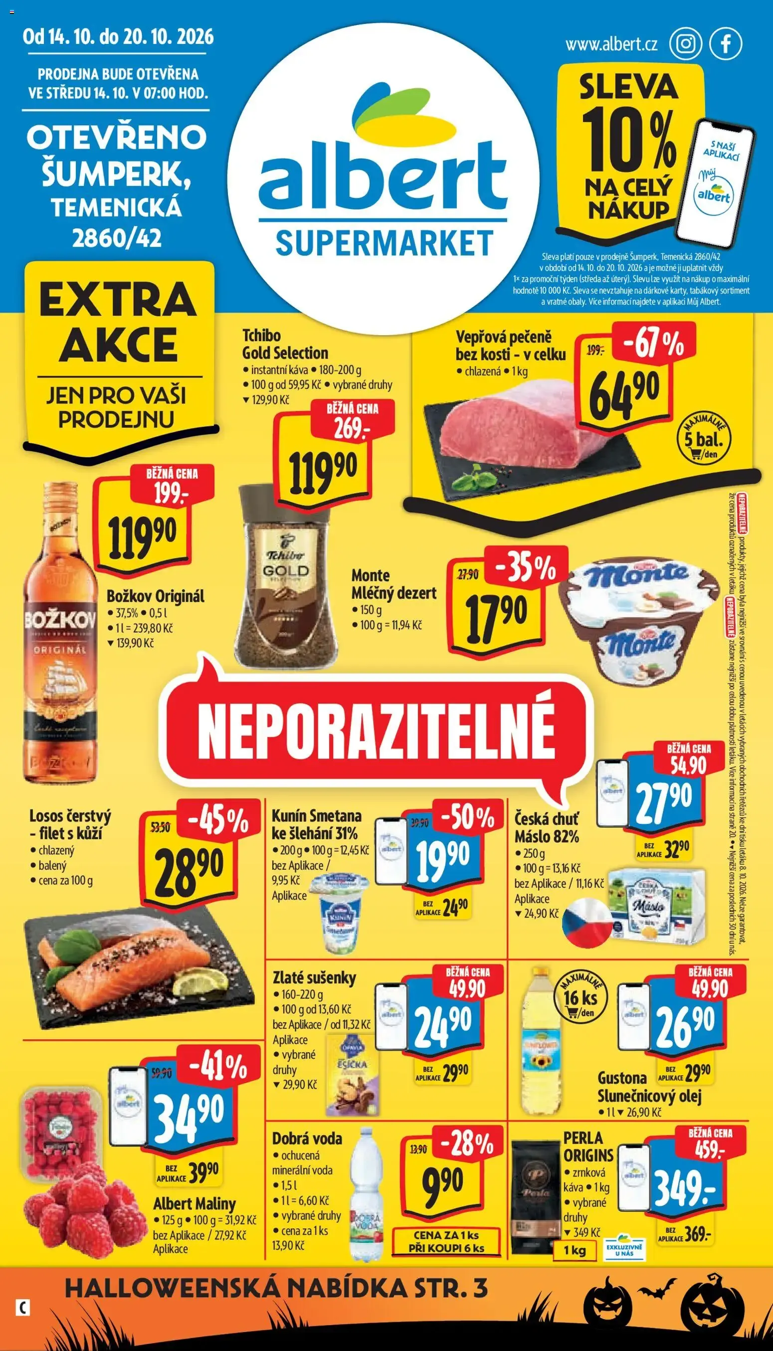 Albert leták - Supermarket Šumperk od 14.10.2026 - Akční leták - 14. října 20. října 2026 - Page 1