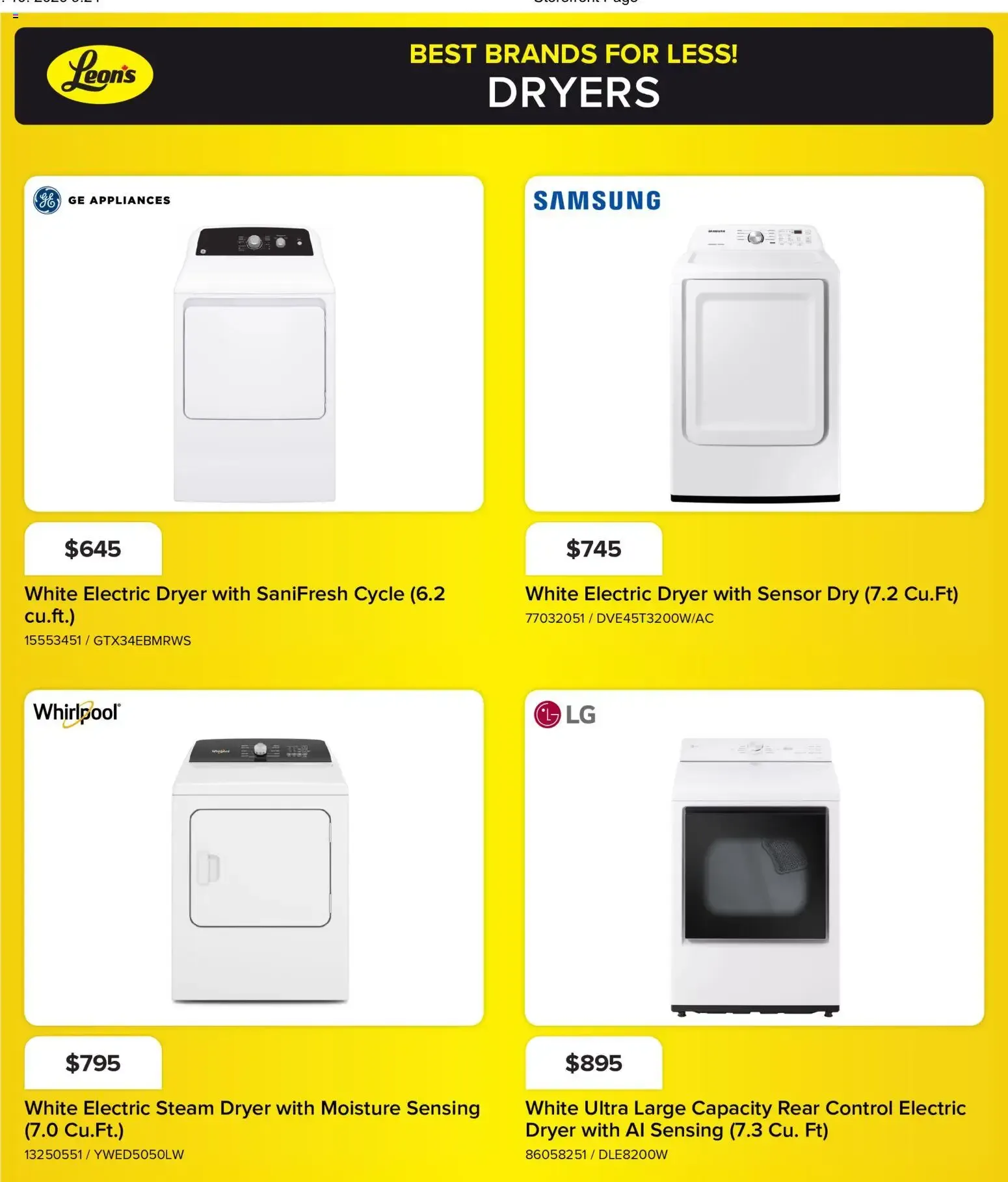 Leon's flyer - BBFL Appliances from Oct 8, 2026 > weekly specials & deals from October 8 to October 14 2026 - flyer page 12