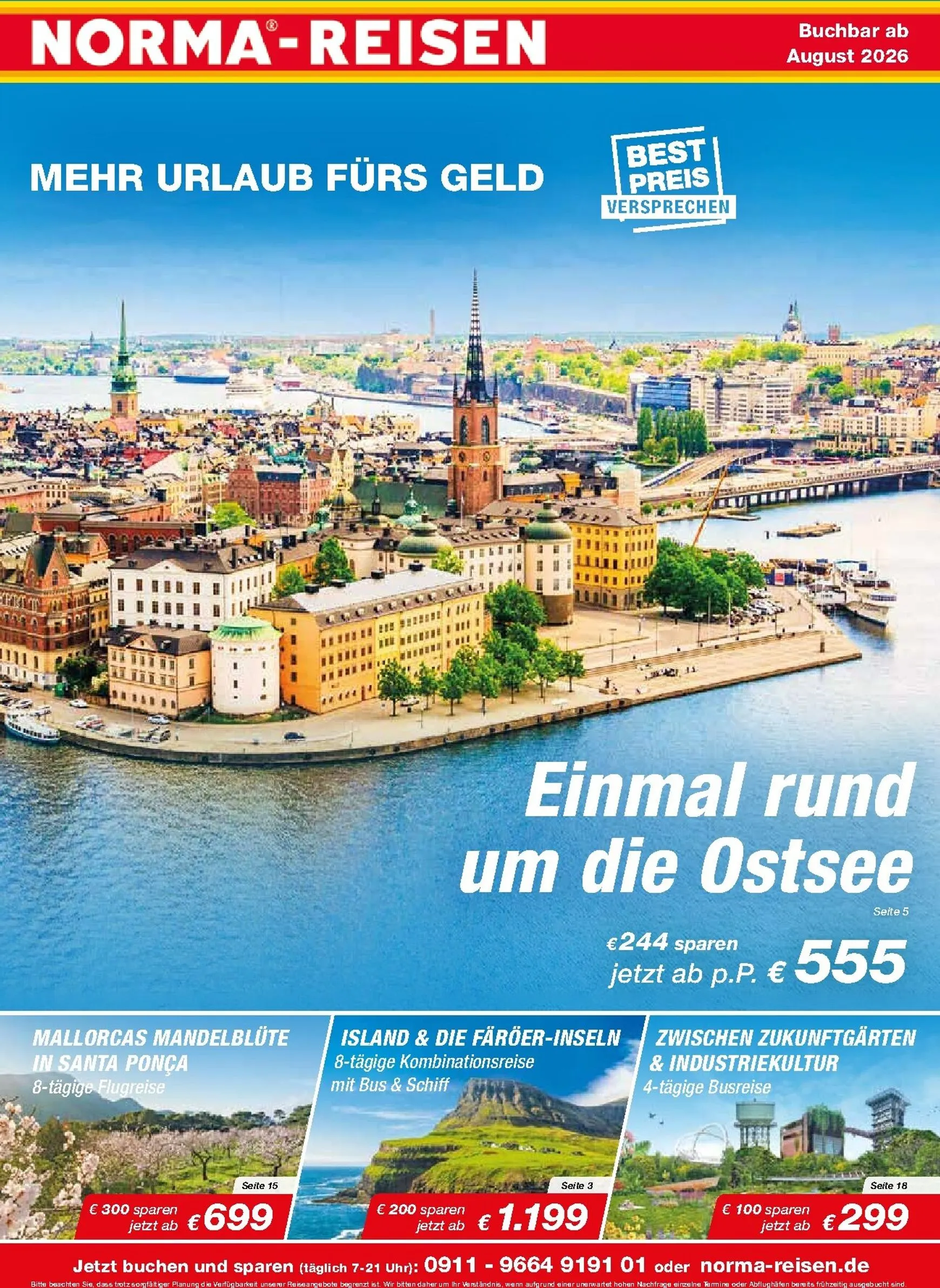 Norma - Reisen Prospekt – von Samstag 01.08.2026 bis Montag 31.08.2026 von 1. August bis 31. August 2026 - Prospekt seite 1