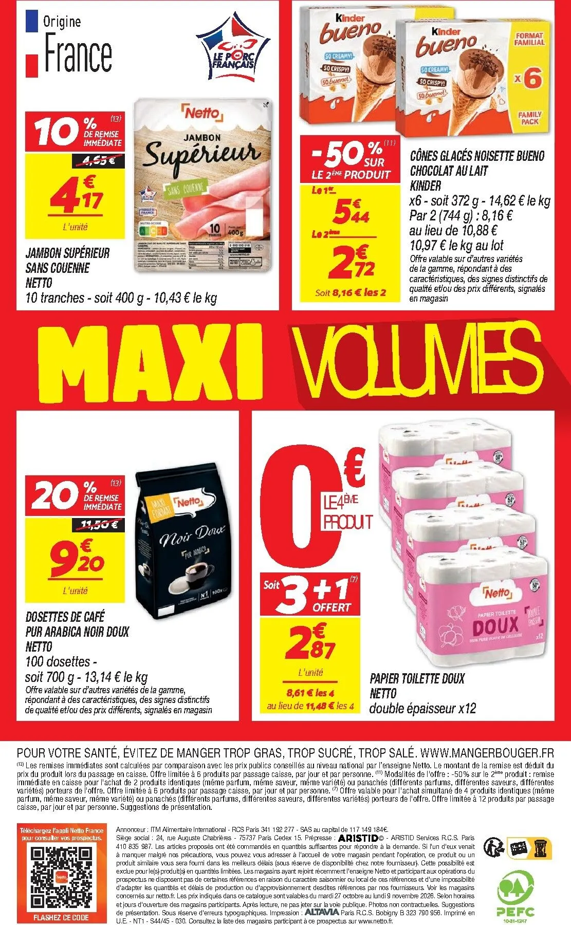 Flyer Netto - Maxi Volumes pour la semaine prochaine du du mardi 27/10/2026 au du lundi 09/11/2026 du 27 octobre au 9 novembre 2026 - Catalogue page 16