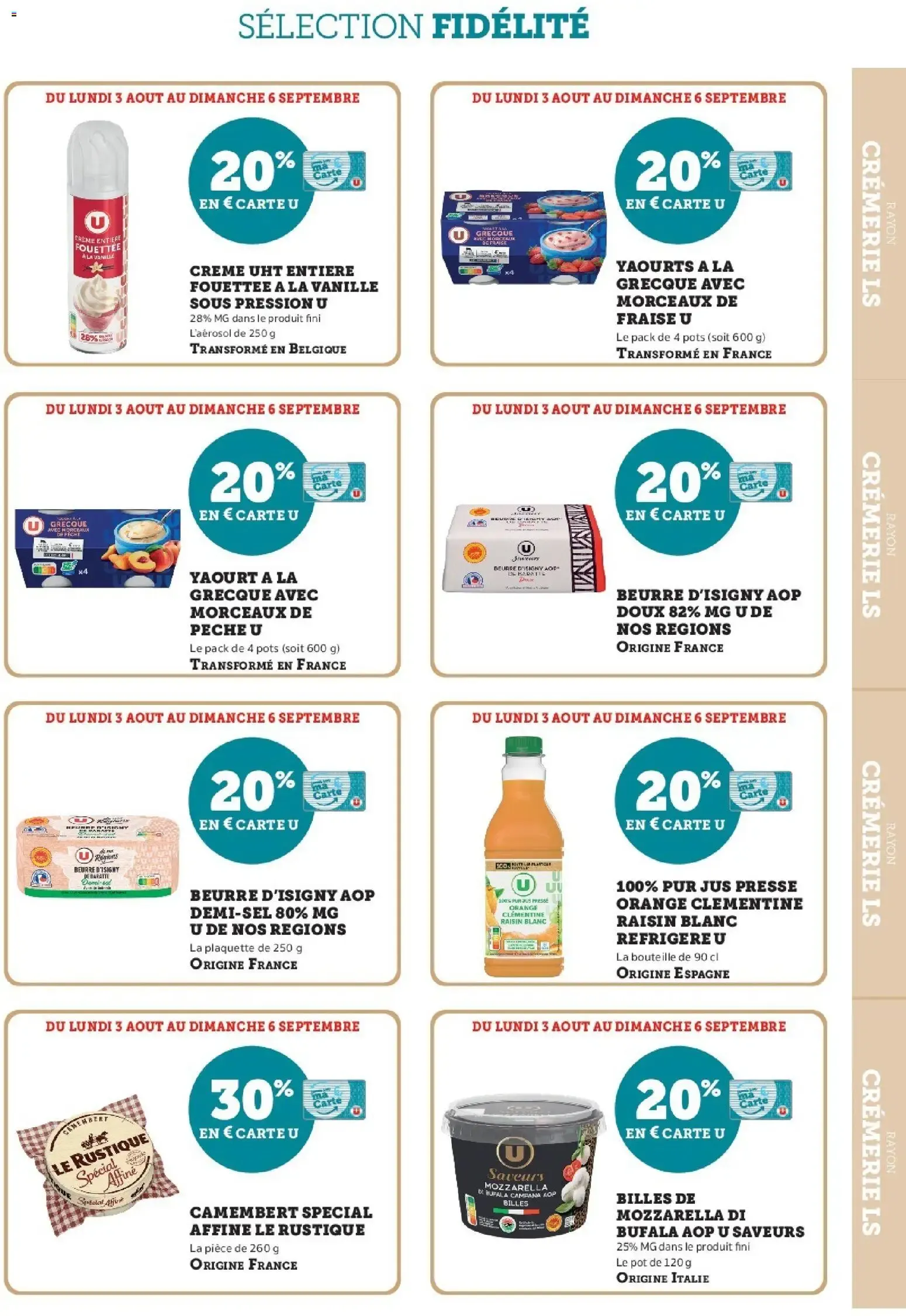 Super U - Ma sélection Carte U Aout à partir du 03/08/2026 - promo en ligne du 3 août au 6 septembre 2026 - Catalogue page 7