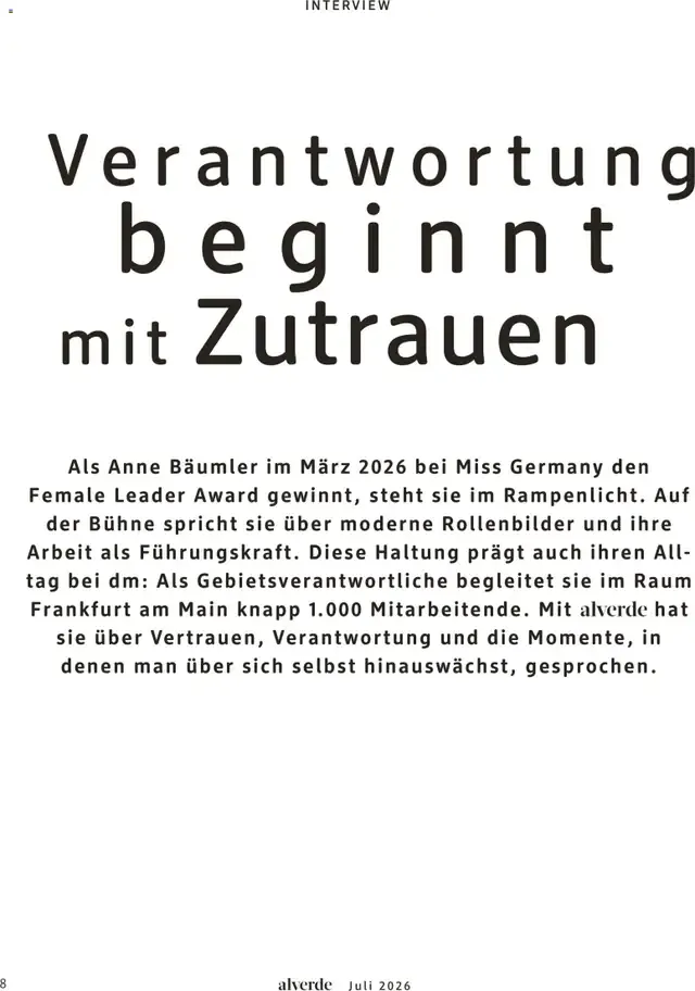 dm Magazin alverde - Mit Mission bei Miss Germany von 1. Juli bis 31. Juli 2026 - Prospekt seite 8