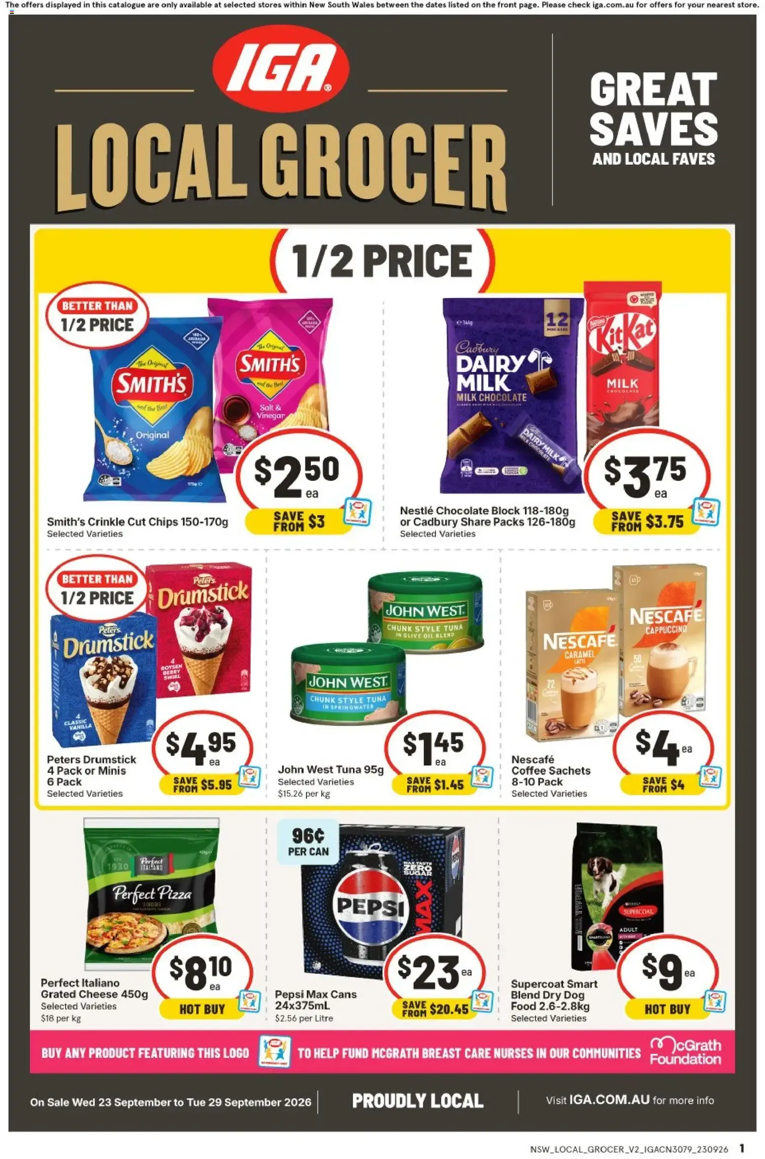 IGA Local Grocer - Great Saves and Local Faves - Catalogue valid from 23 September to 29 September 2026 - page 1