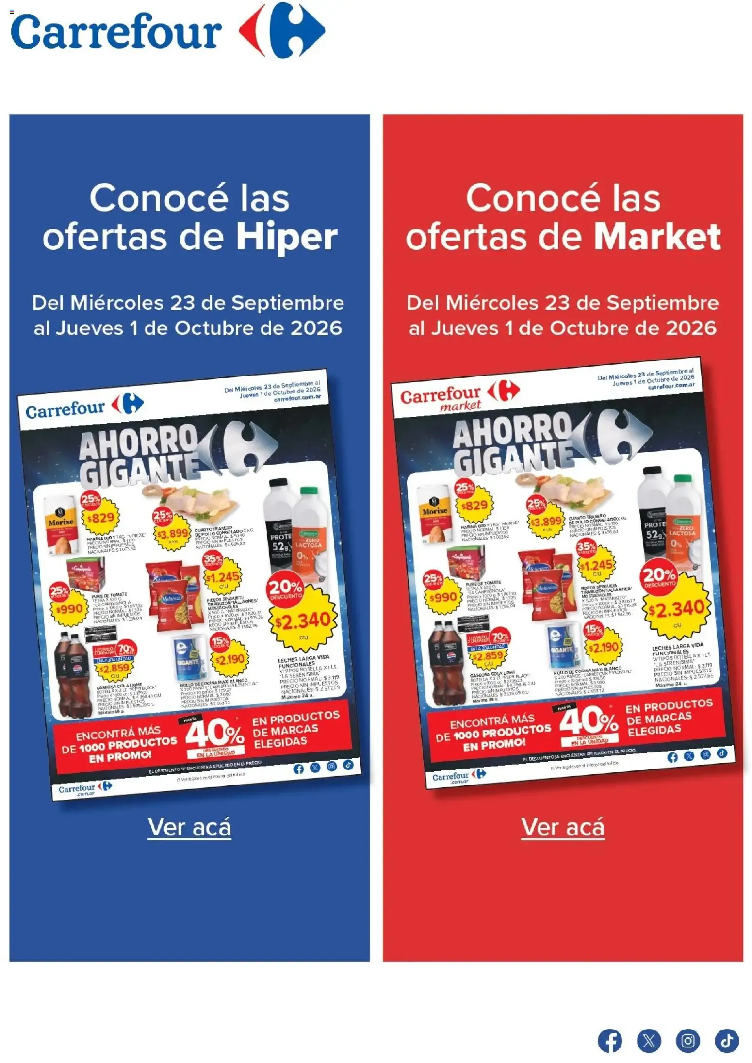 Ofertas de Carrefour Ofertas || del 23/09/2026 - 01/10/2026 || Promociones 23 de septiembre al 1 de octubre 2026 - Página 1 del catálogo