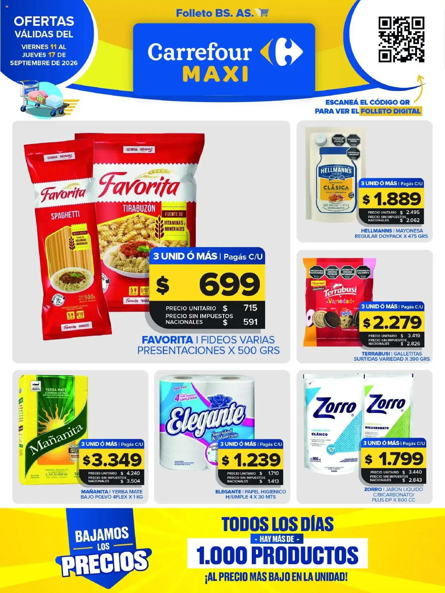 Ofertas de Carrefour Maxi catálogo del 11/09/2026 - 17/09/2026 11 de septiembre al 17 de septiembre 2026 - Página 1 del catálogo