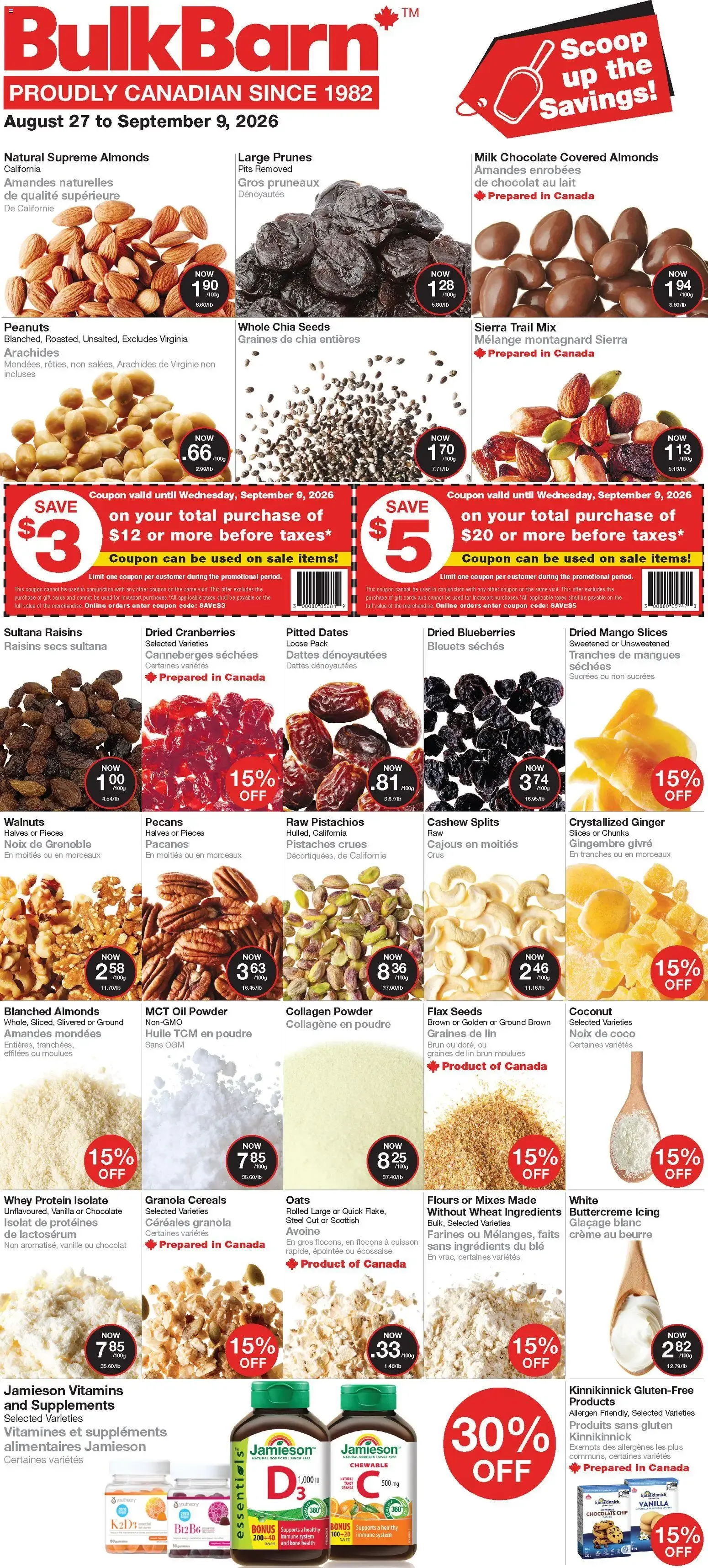 Bulk Barn weekly flyer / circulaire from Aug 27, 2026 > weekly specials & deals from August 27 to September 9 2026 - flyer page 1