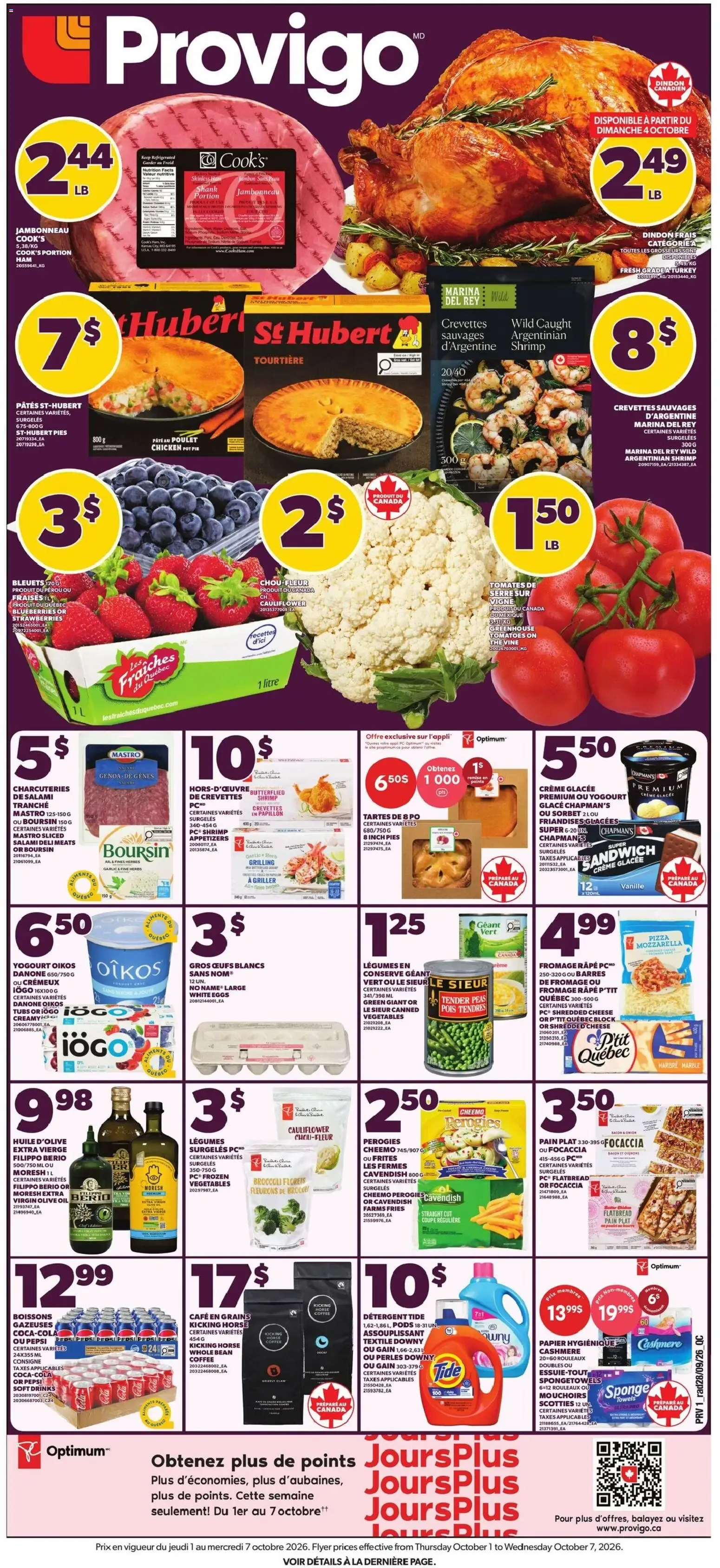 Provigo weekly flyer / circulaire from Oct 1, 2026 > weekly specials & deals from October 1 to October 7 2026 - flyer page 1